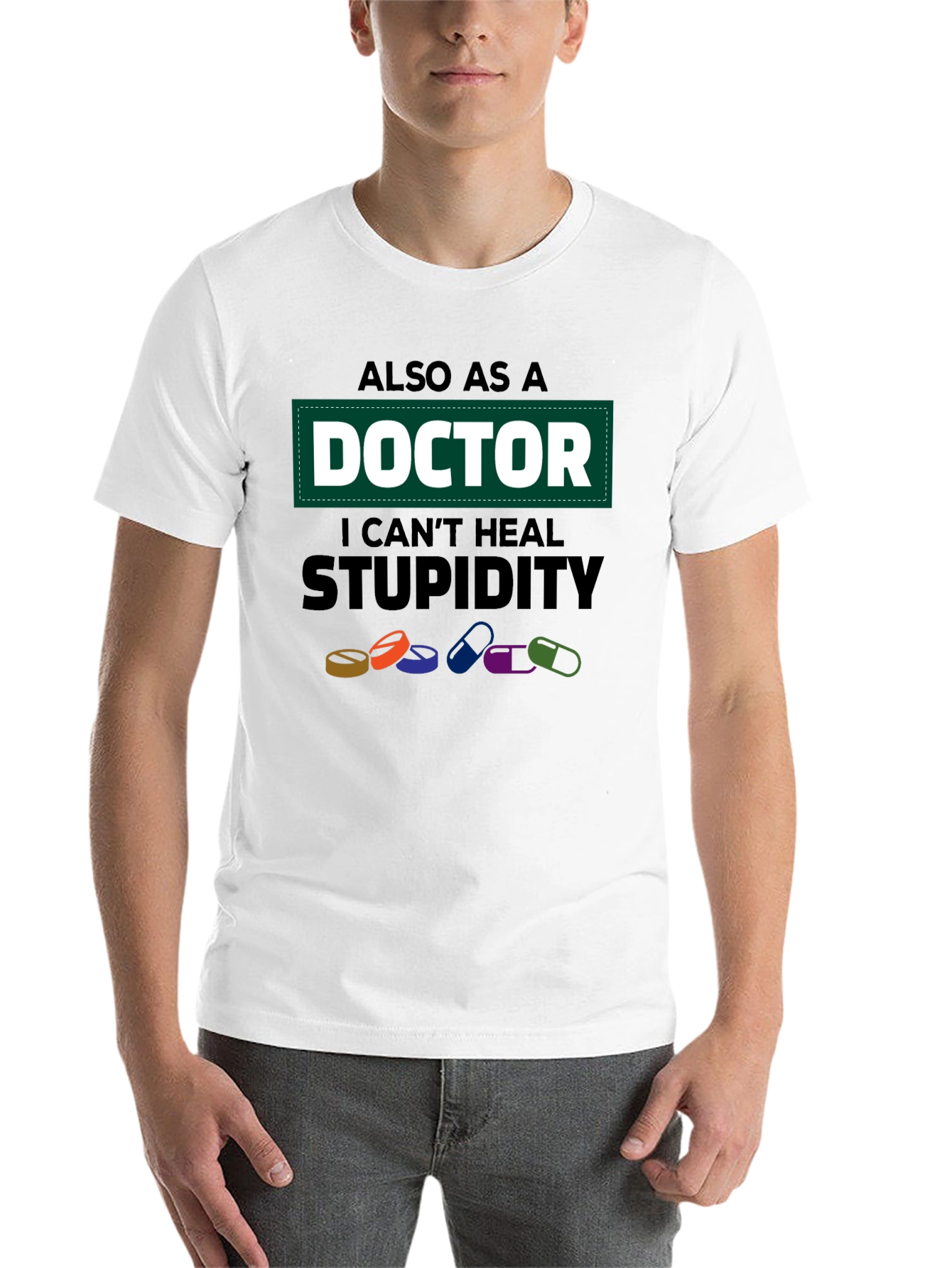Black Doctor I Can't Heal Stupidity Graphic T-Shirt view 14