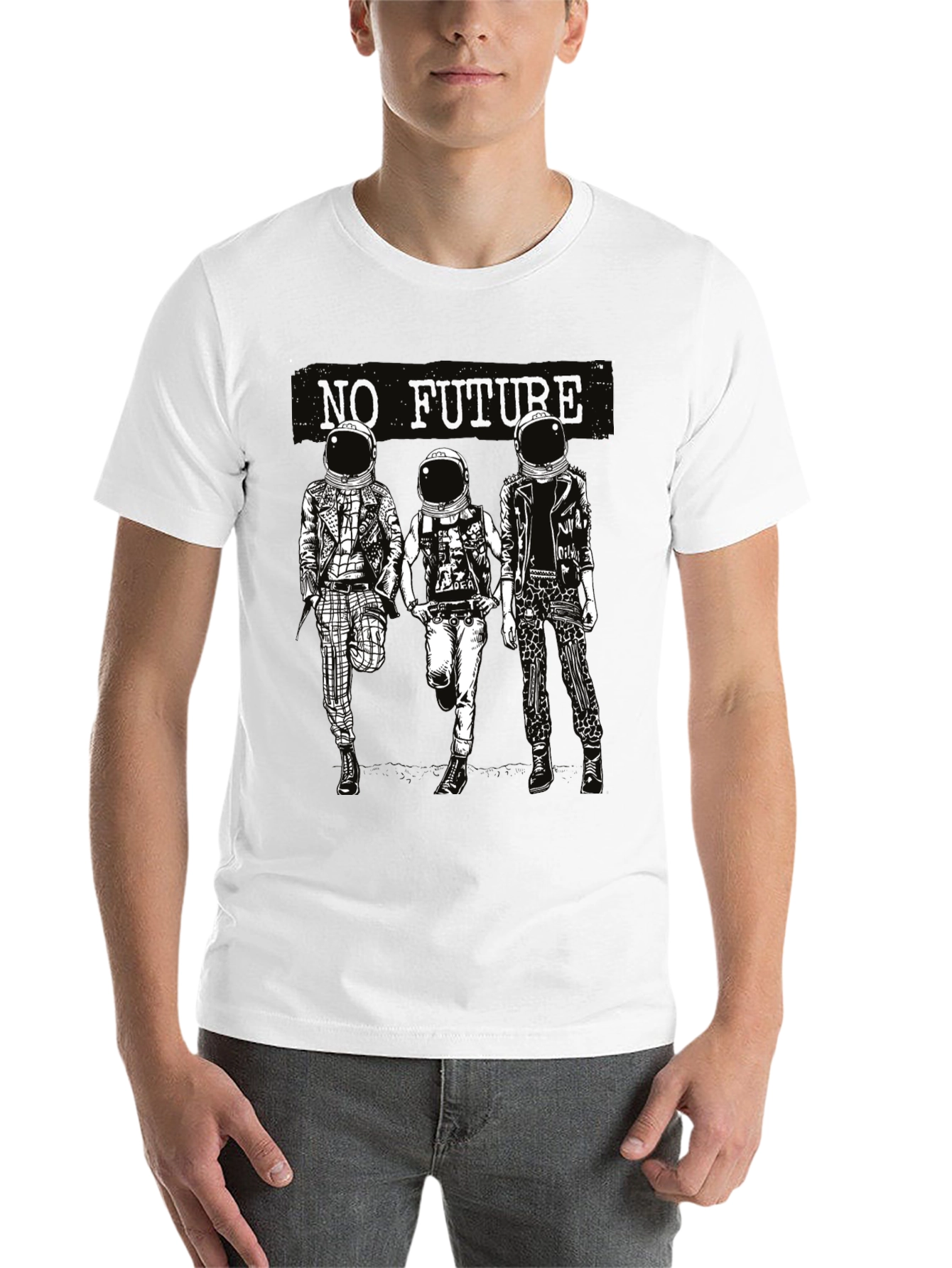 No Future Astronauts Black Graphic Tee - 14
