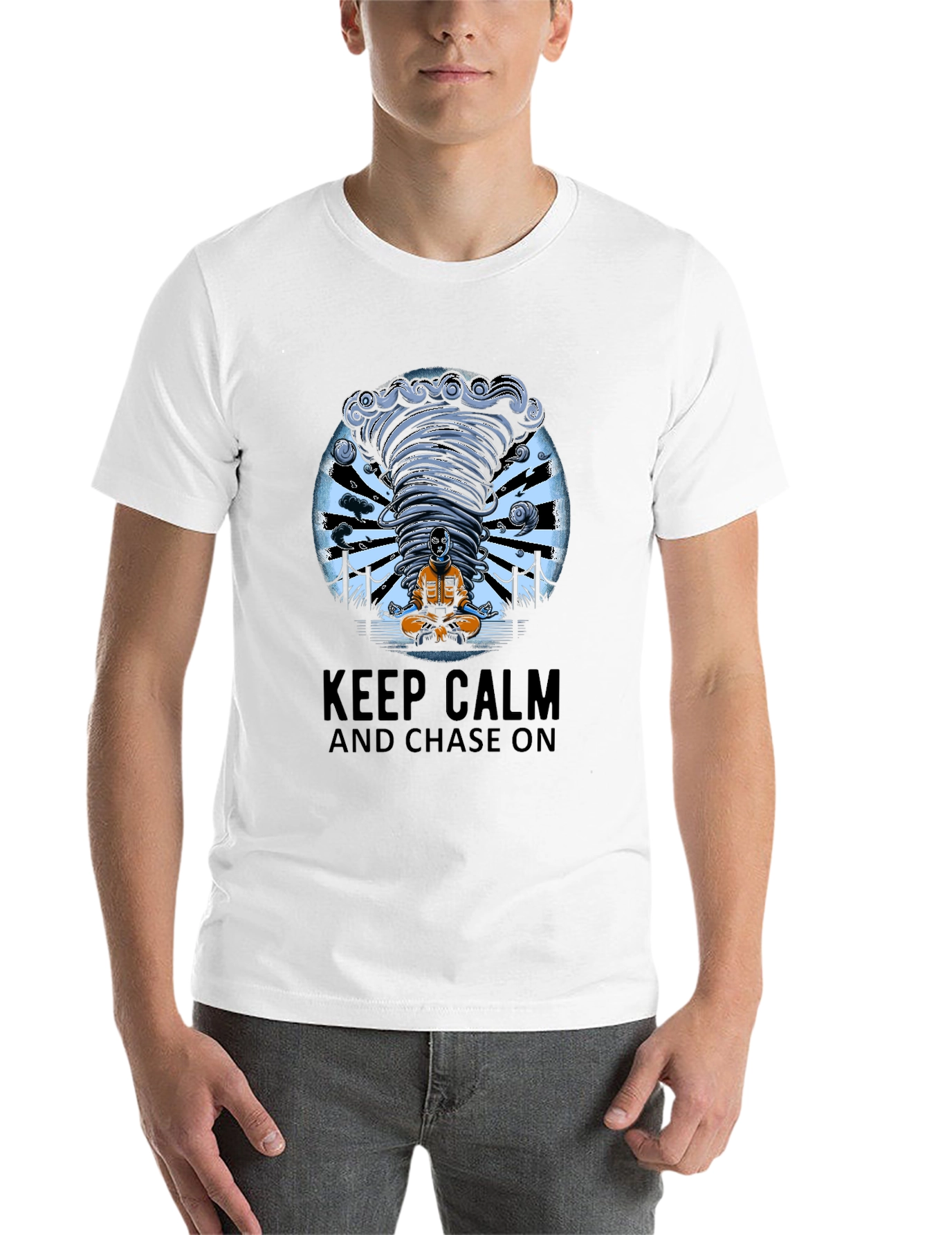 Black Keep Calm Tornado Chaser Graphic Tee view 14