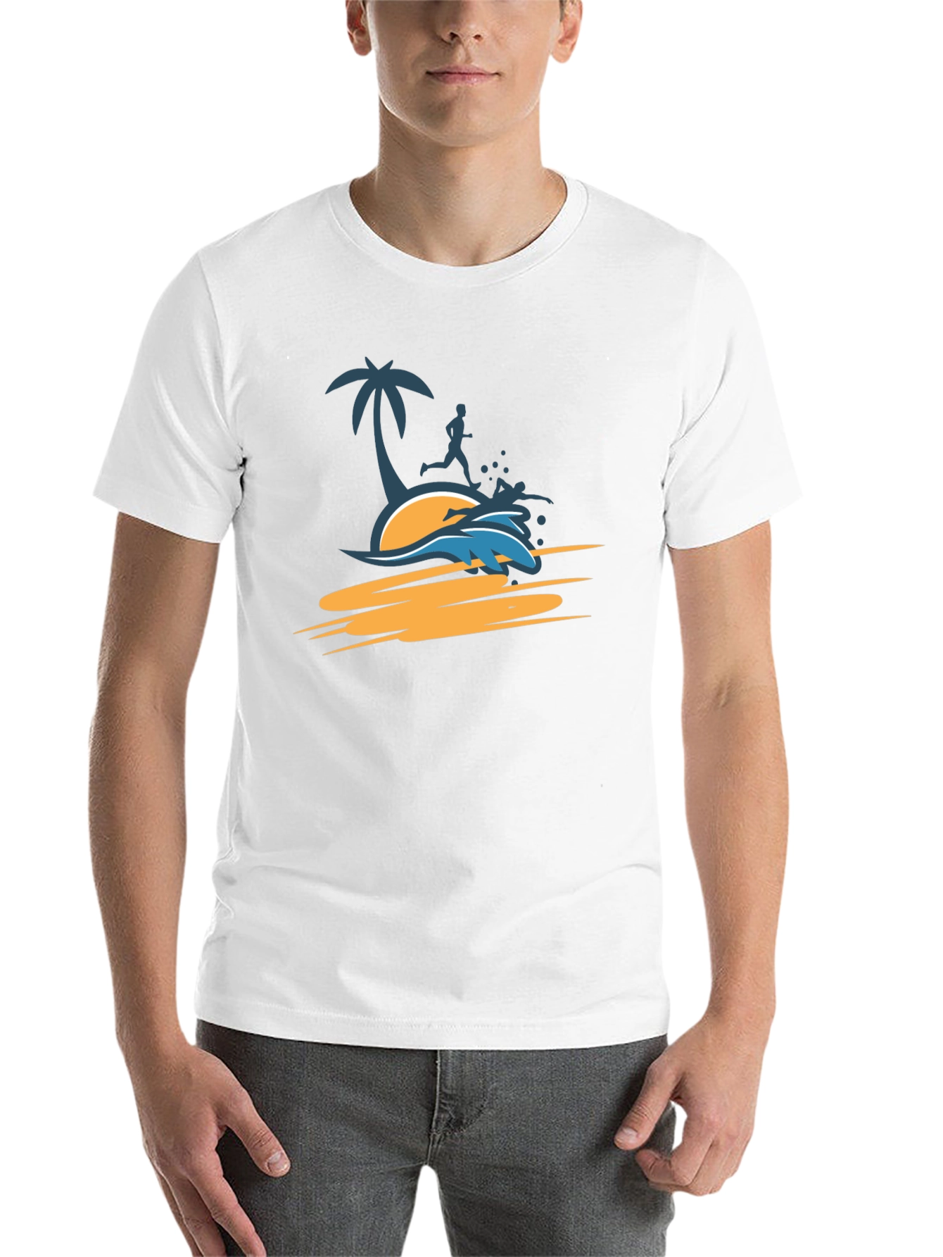 Black Tropical Beach Run T-Shirt - Black view 14