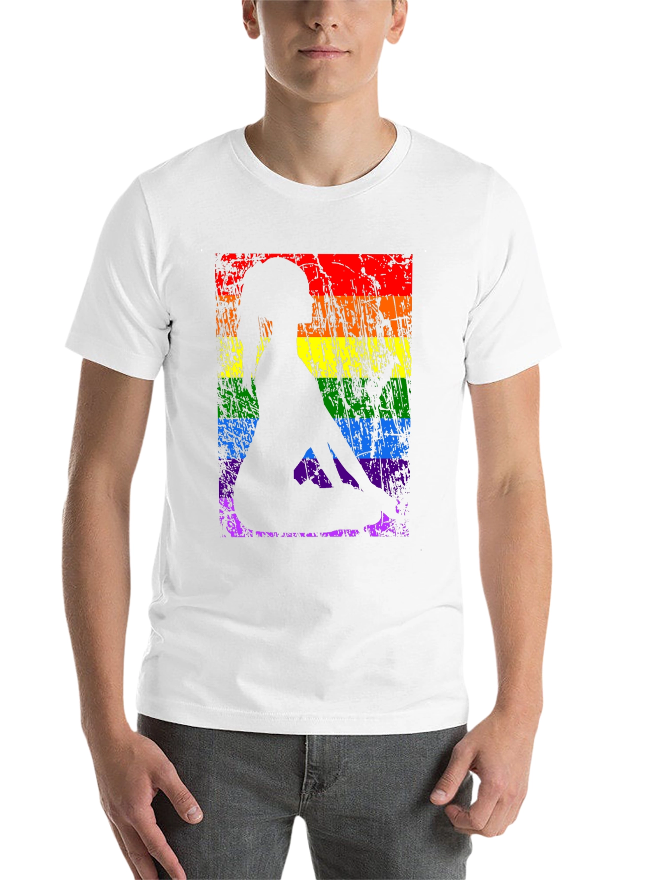 Black Yoga Pose LGBTQ Pride T-Shirt view 14