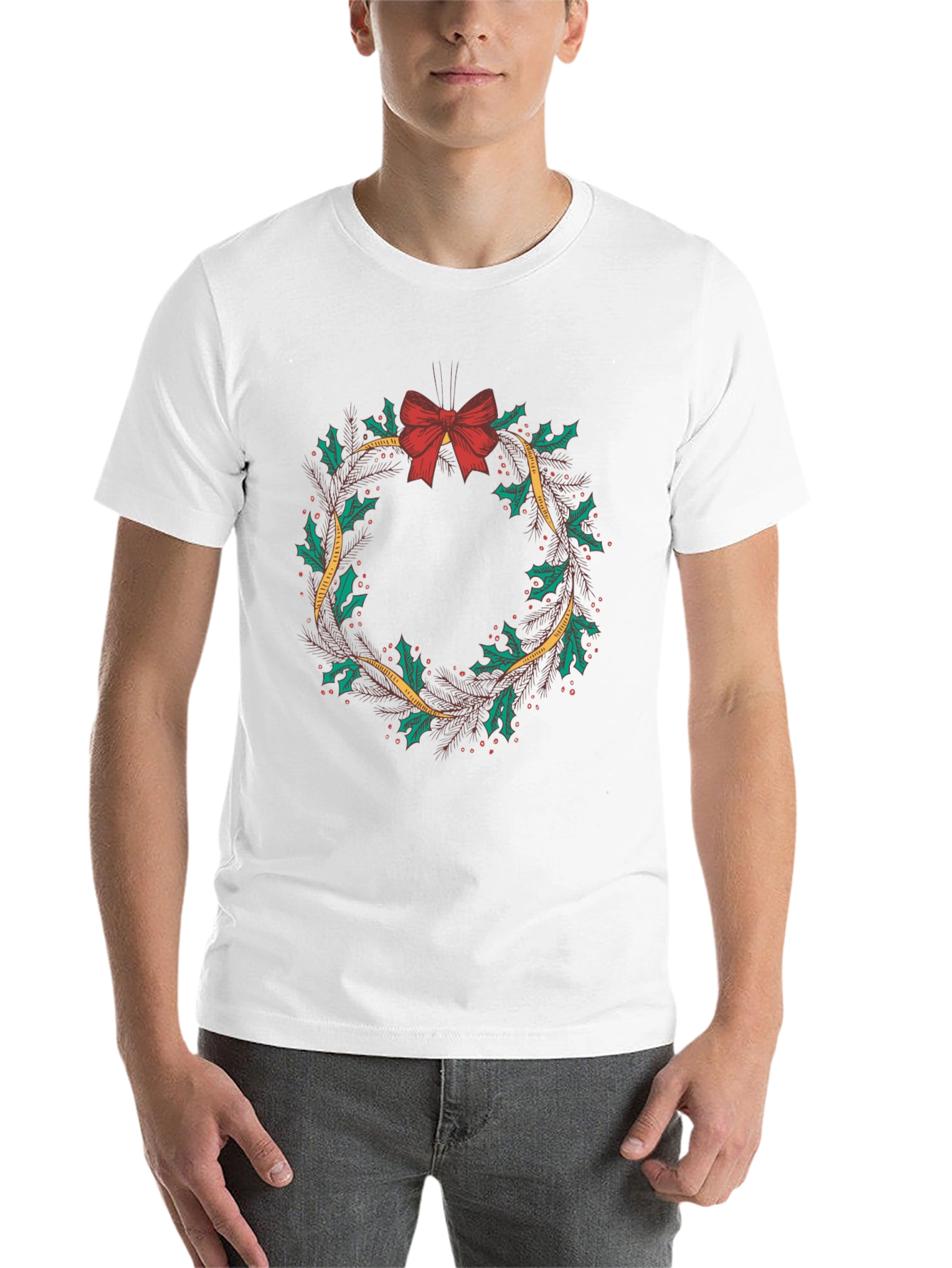 Black Holiday Wreath Graphic Tee view 14
