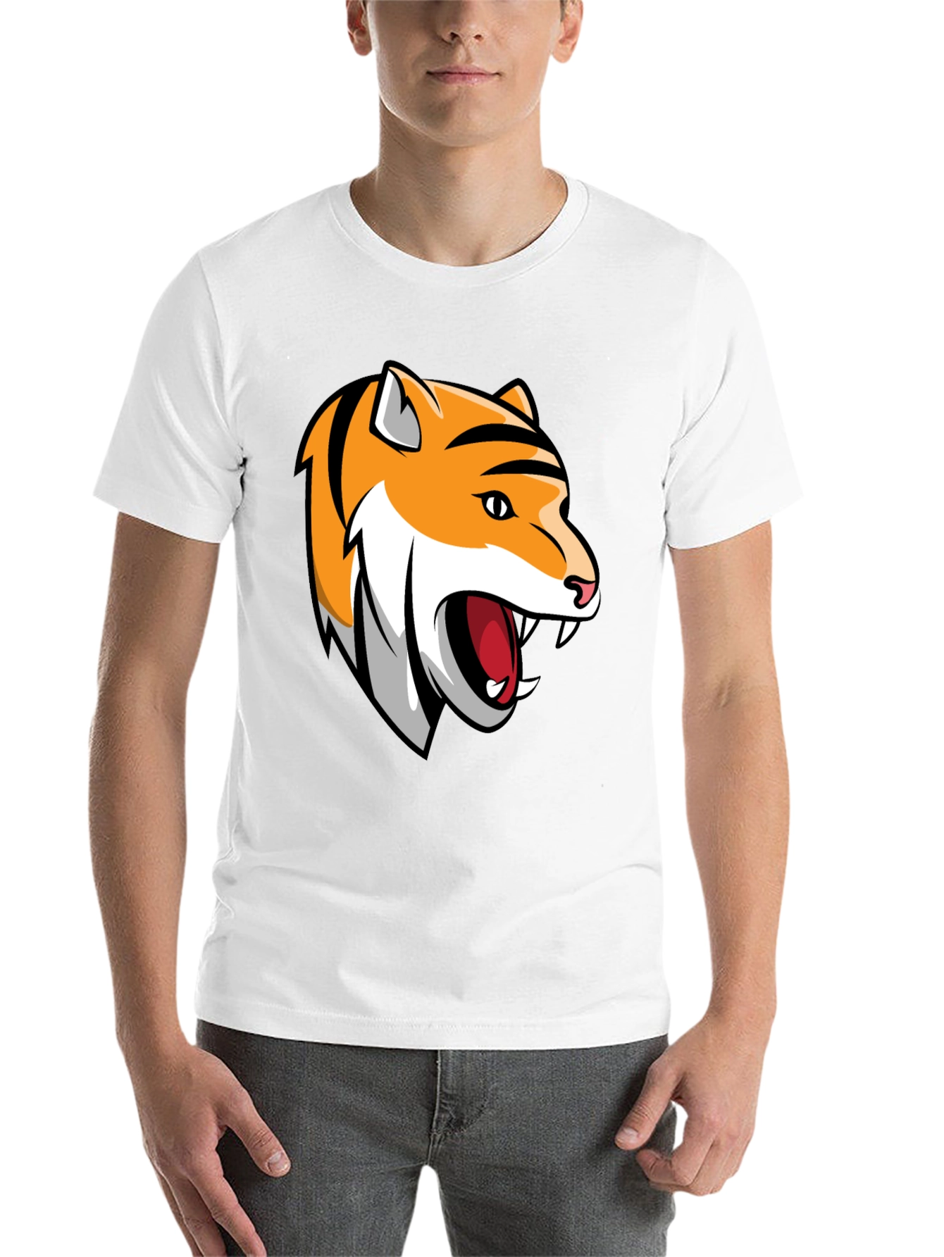 Black Roaring Tiger Graphic Tee - Black Cotton T-Shirt view 14