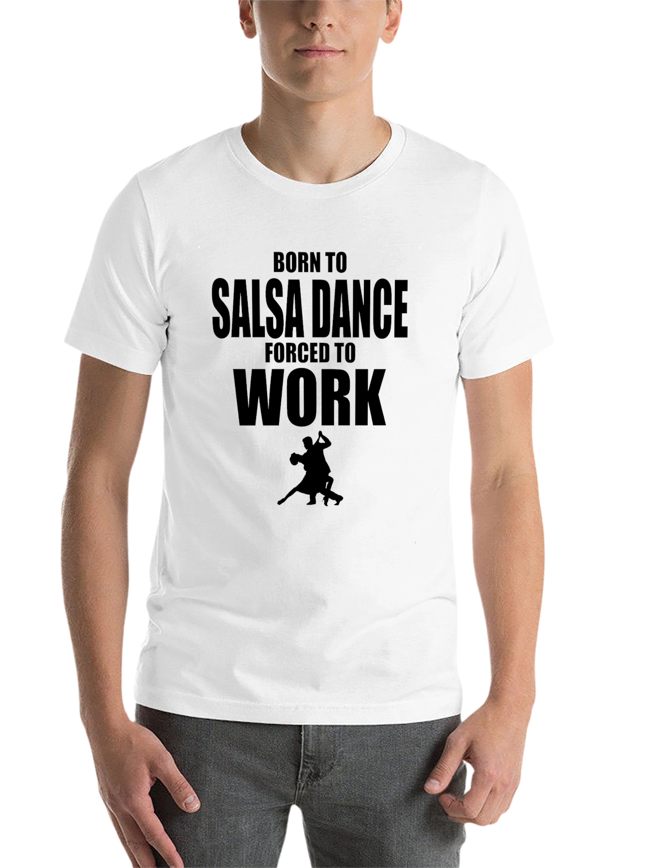 Black Salsa Dance T-Shirt - Born to Salsa, Forced to Work view 14