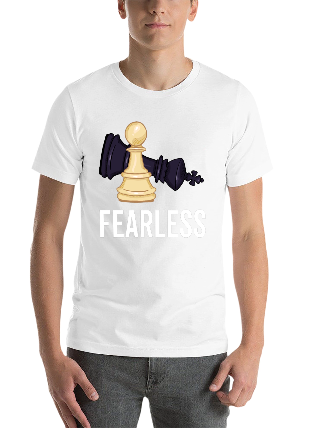 Black Fearless Chess Graphic T-Shirt view 14