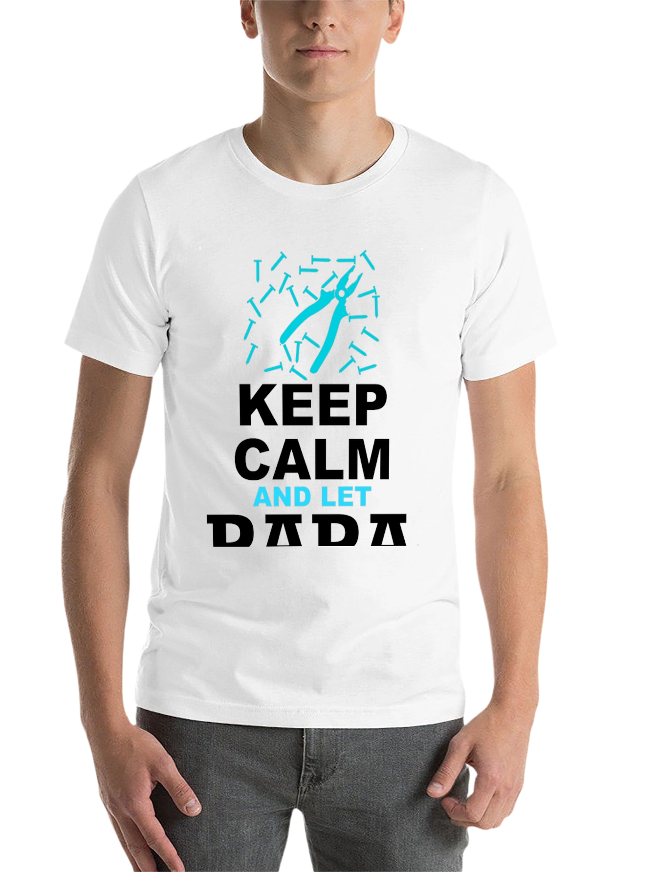 Black Keep Calm and Let Dada Handle It Graphic Tee view 14