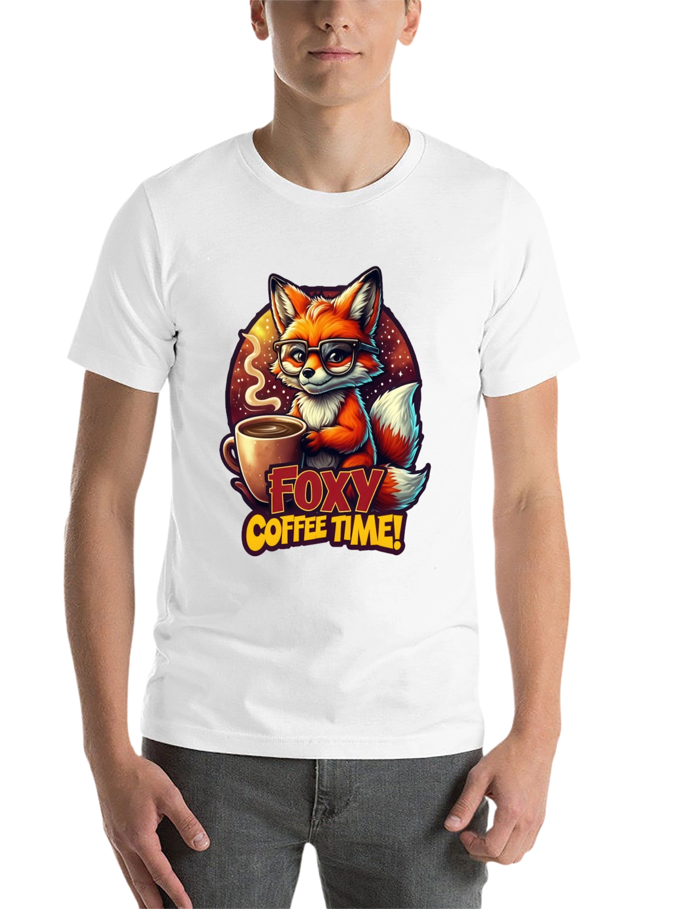 Black Foxy Coffee Time Graphic T-Shirt view 14