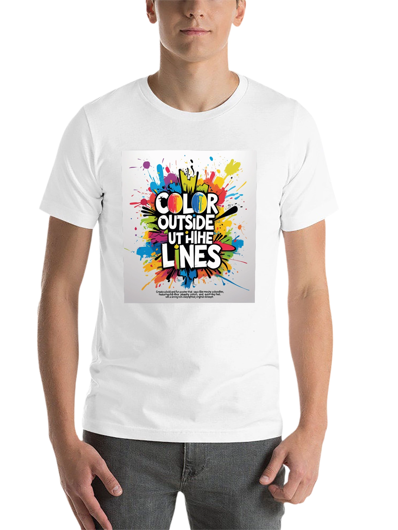 Black Color Outside the Lines Graphic Tee view 14