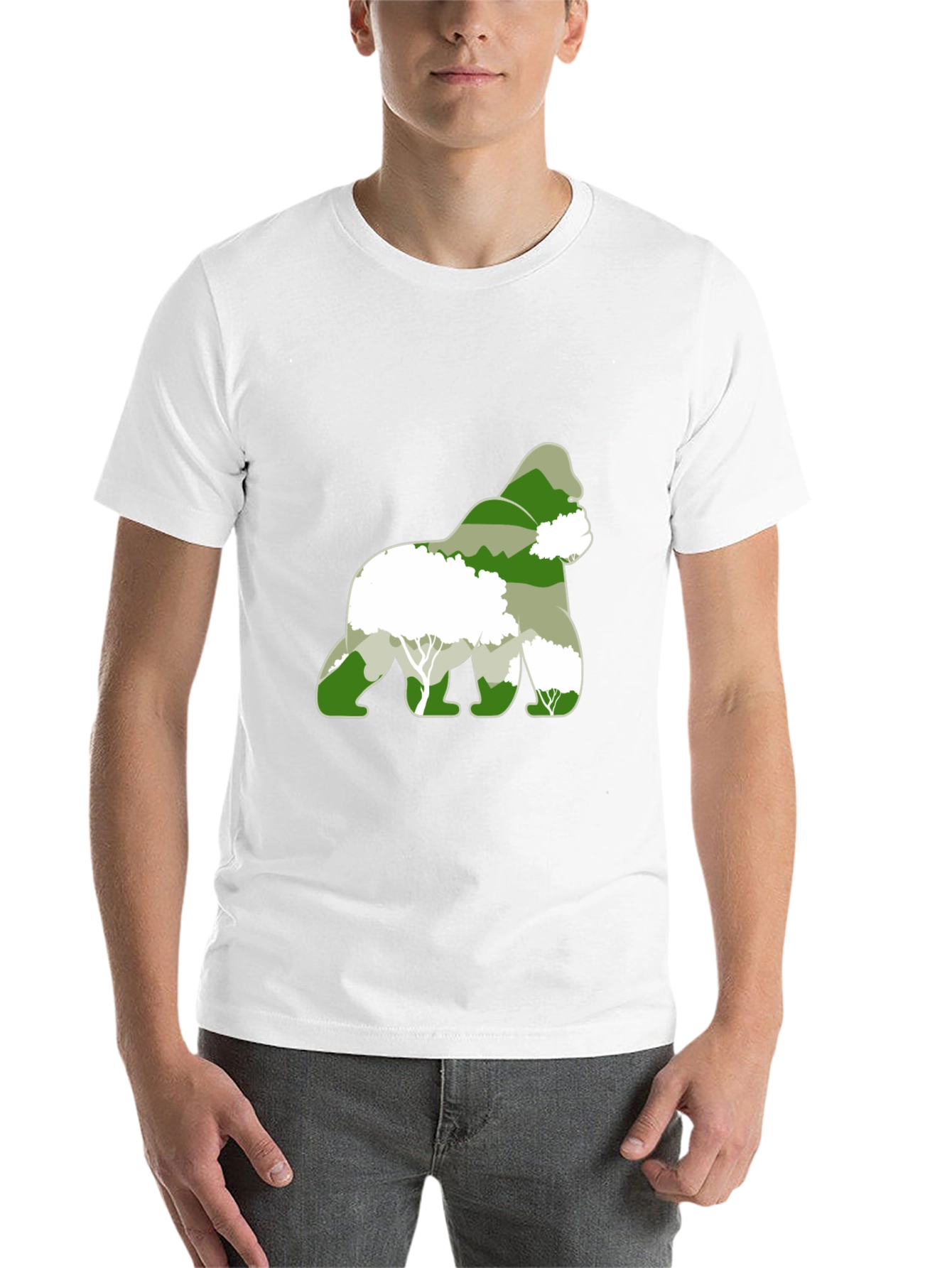Black Gorilla Forest Graphic T-Shirt - Eco Friendly Design view 14