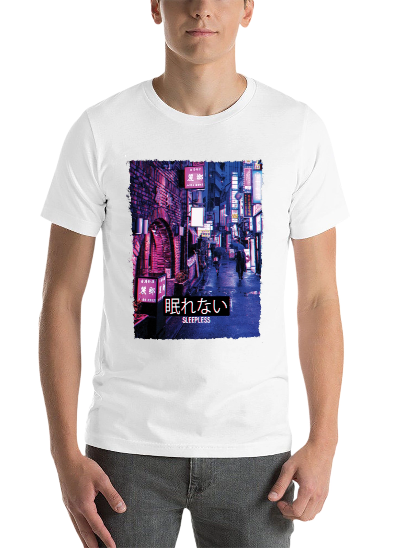 Black Sleepless Night Cityscape Graphic Tee view 14