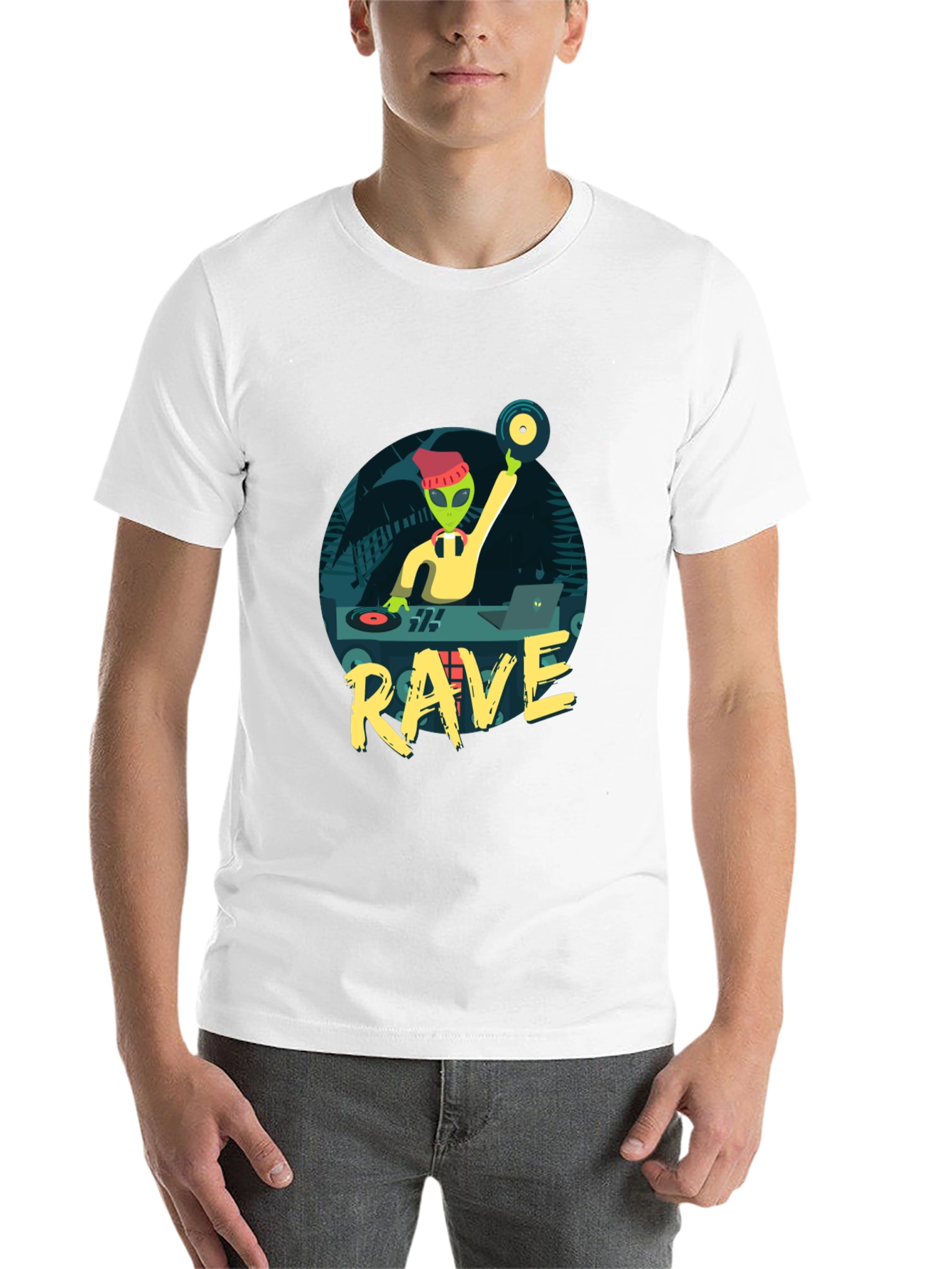 Black Alien DJ Rave T-Shirt view 14