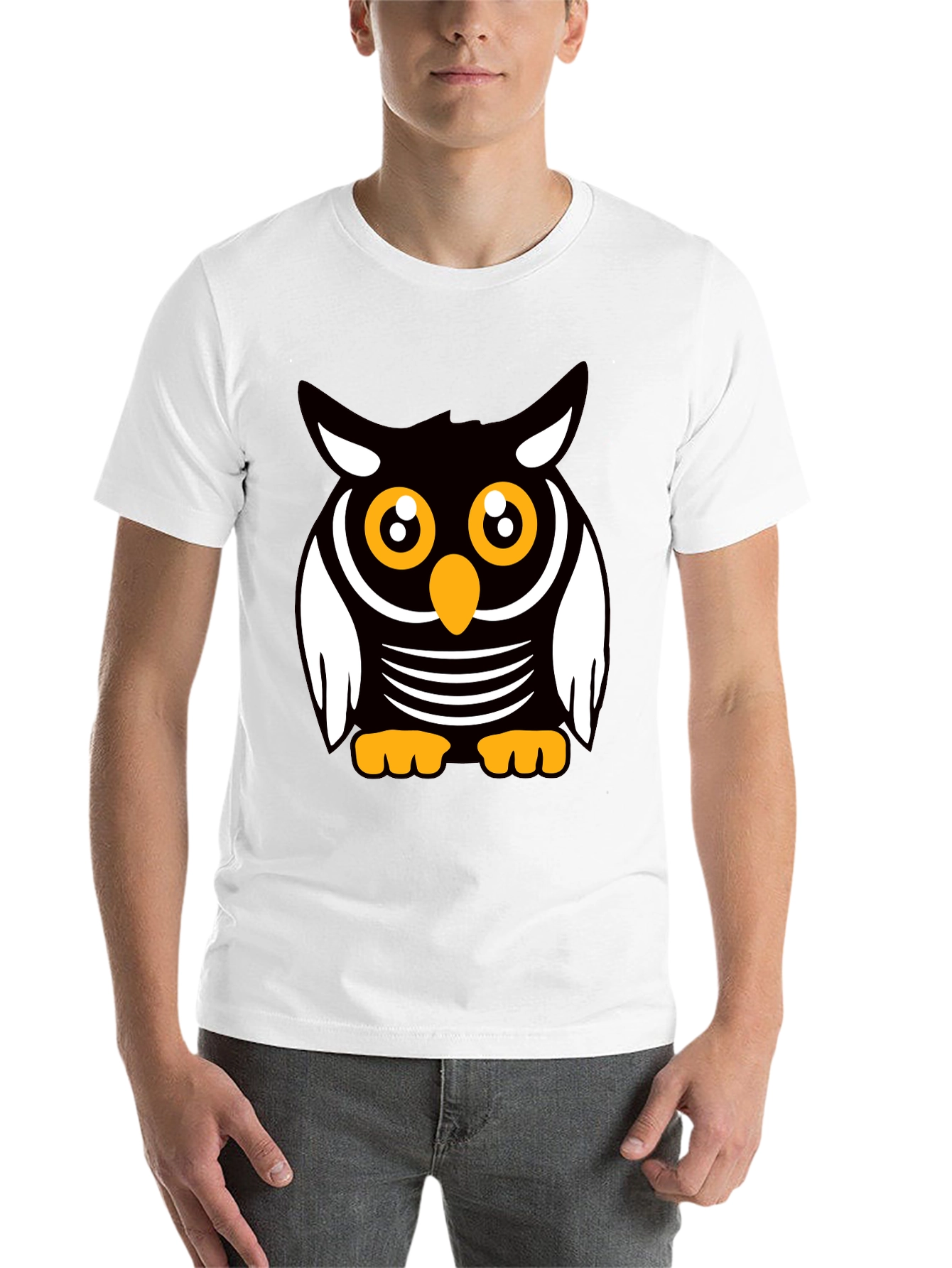 Black Cute Cartoon Owl Graphic T-Shirt view 14