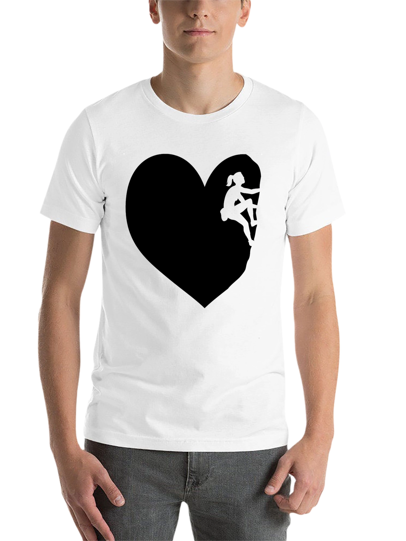 Black Climbing Heart T-Shirt - Passionate Ascent view 14