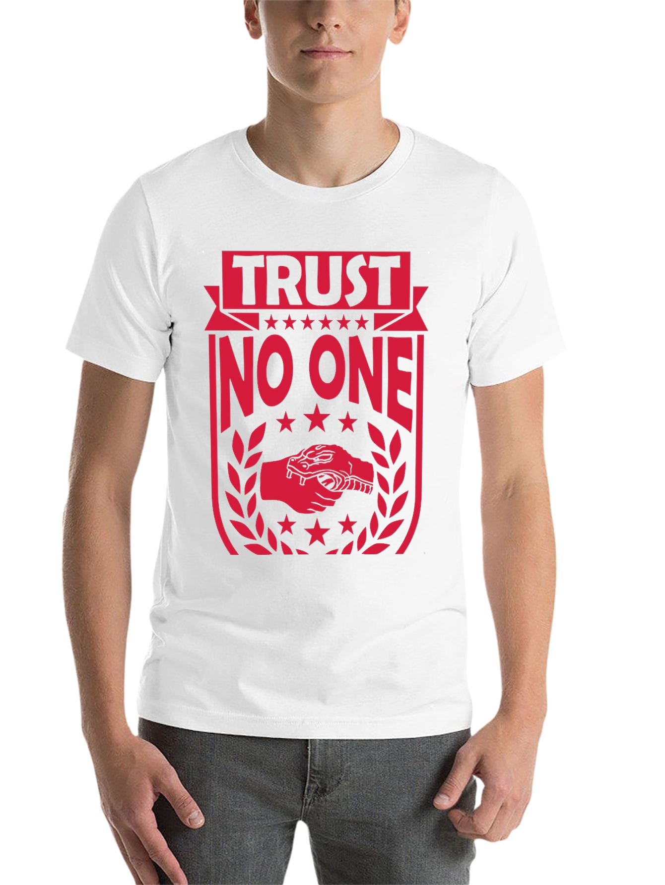 Black Trust No One Graphic Tee - Black Cotton view 14