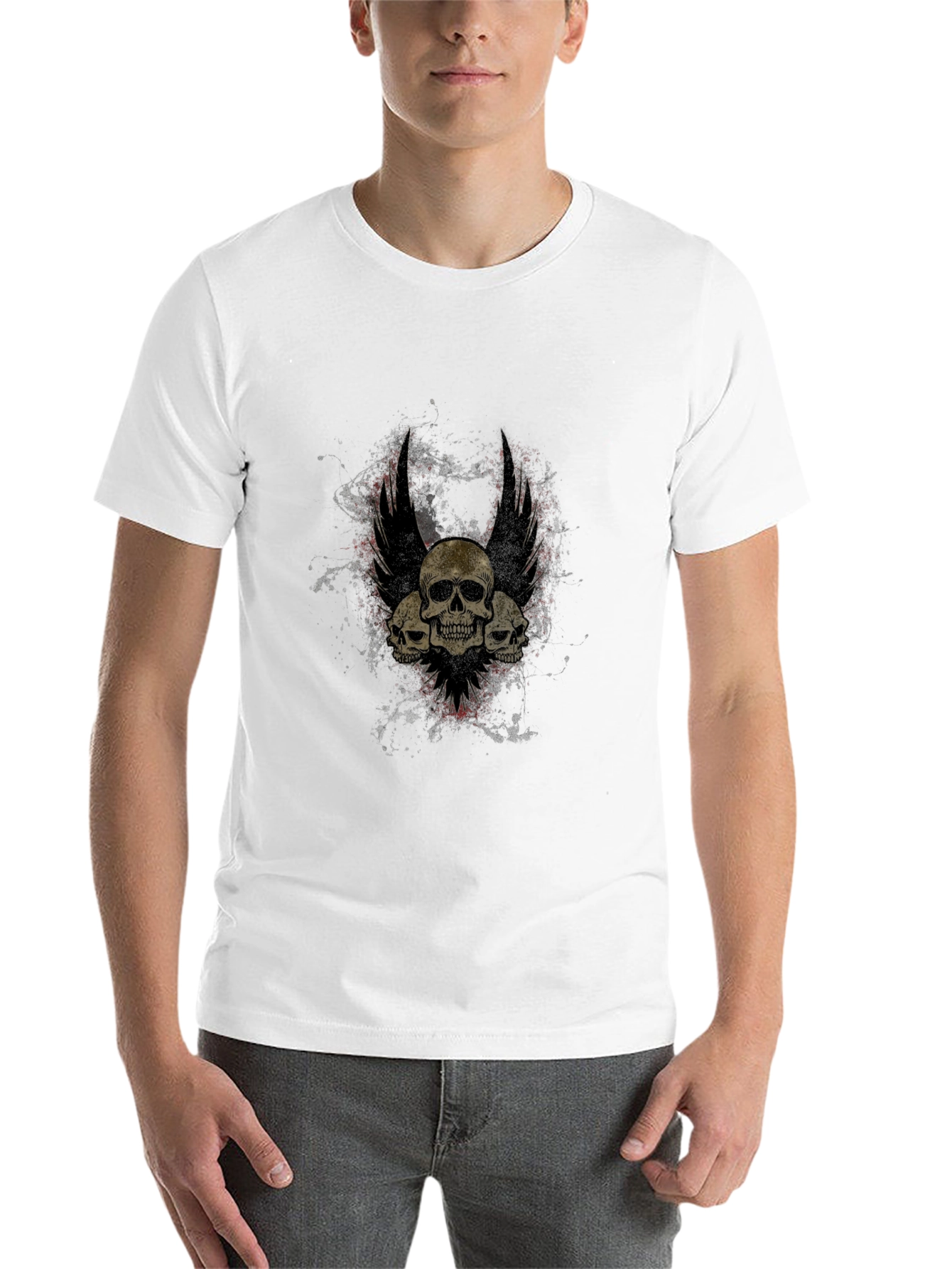 Black Skull Winged T-Shirt - Gothic Style view 14