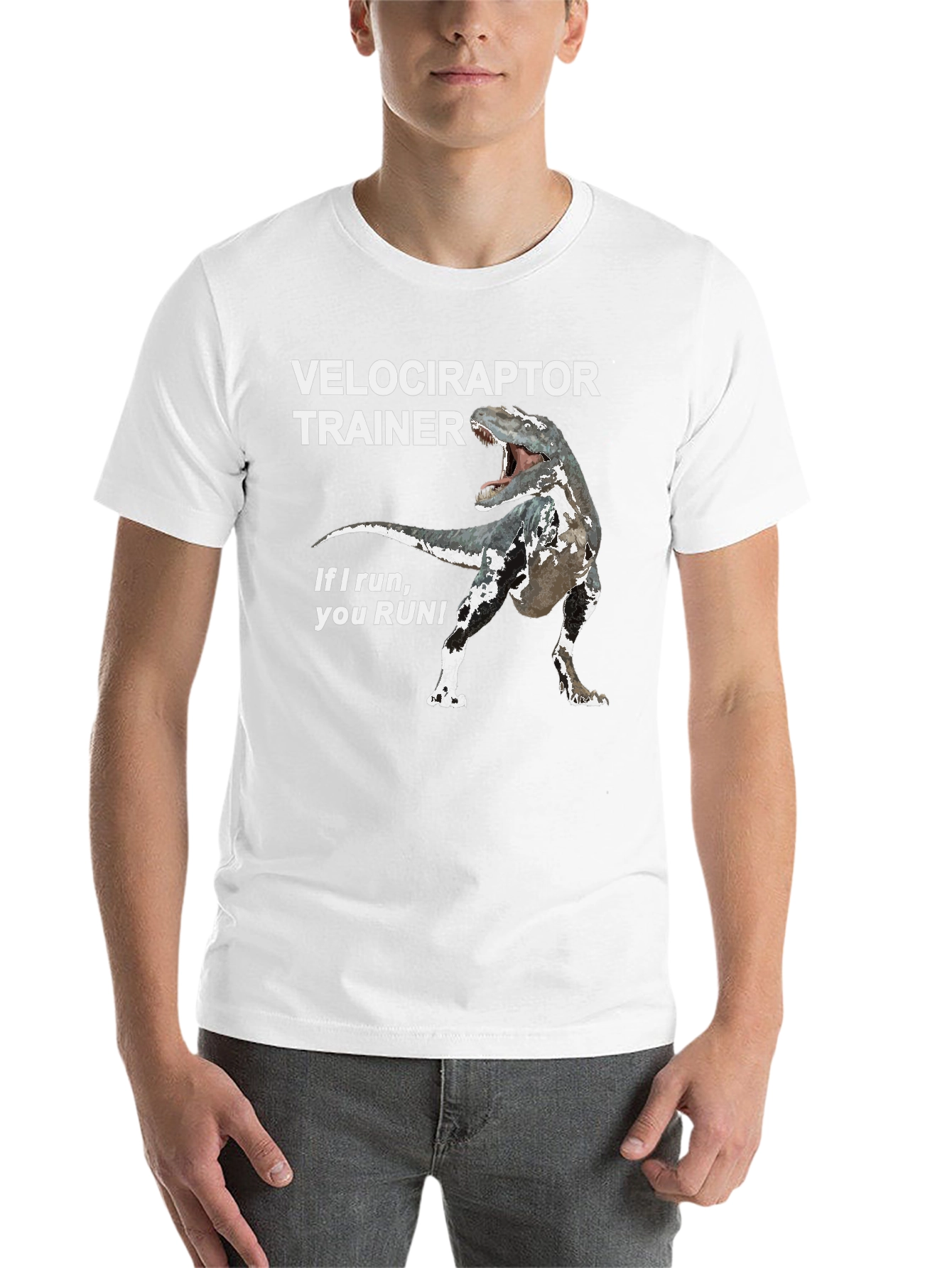 Black Velociraptor Trainer Graphic Tee view 14