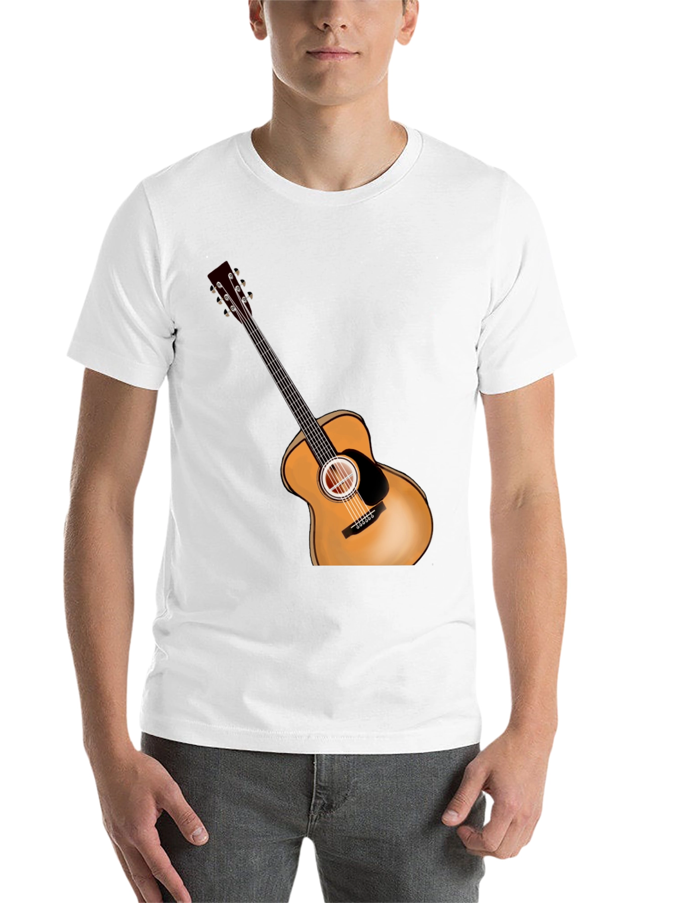 Black Acoustic Guitar Graphic Black Tee view 14