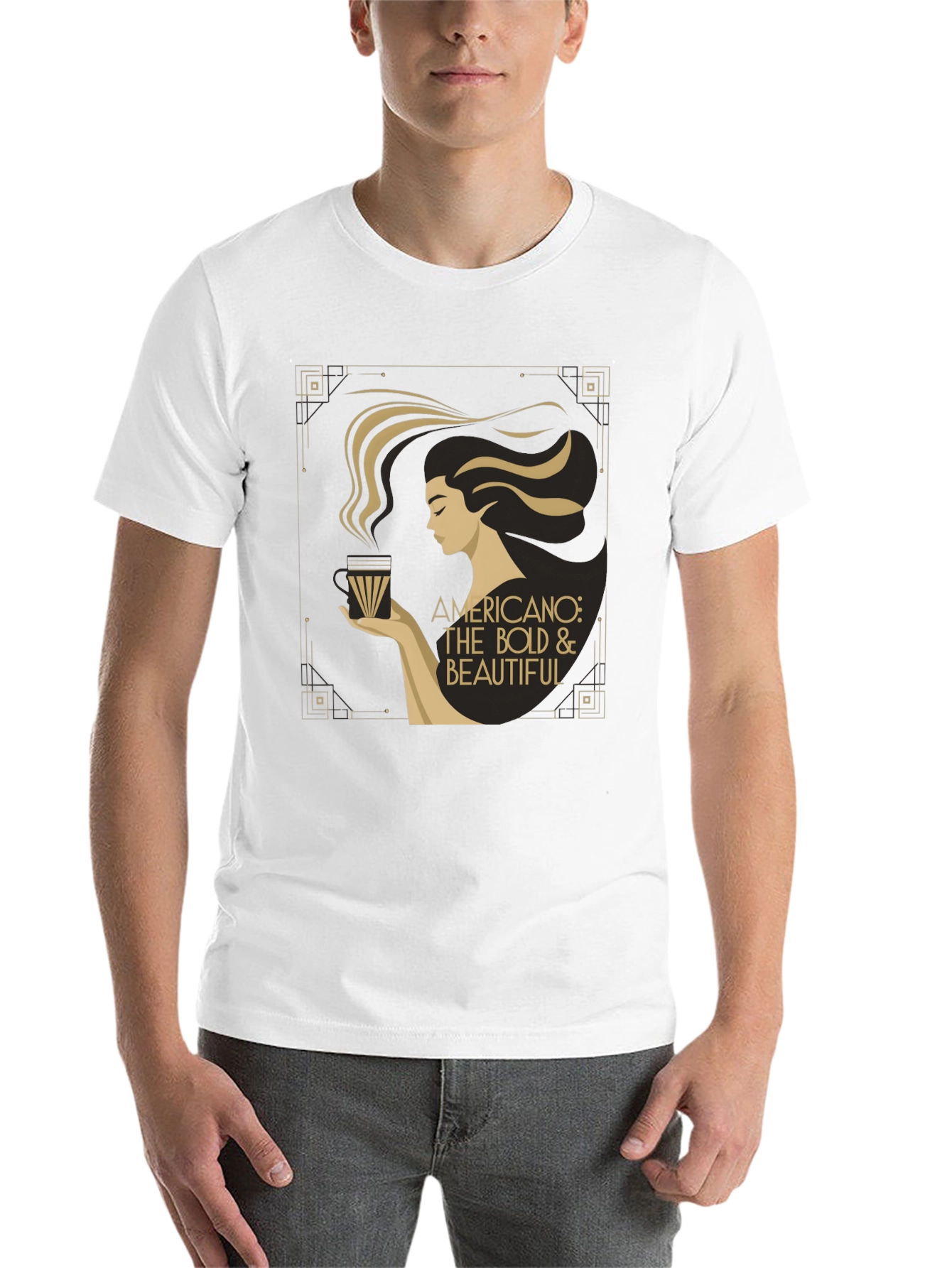 Black Bold & Beautiful Americano Coffee Graphic T-Shirt view 14