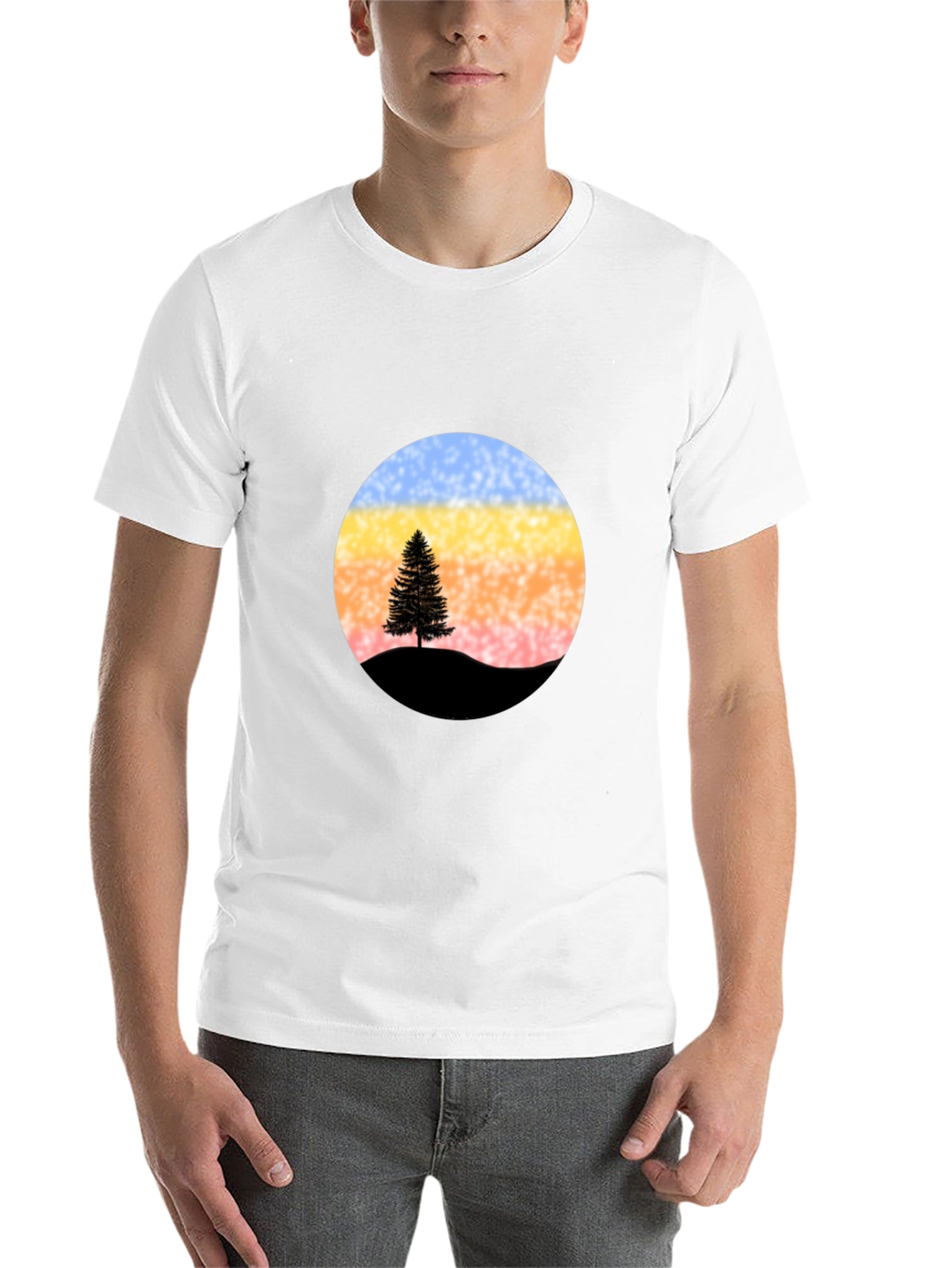 Black Sunset Tree Graphic Tee - Stylish & Unique view 14