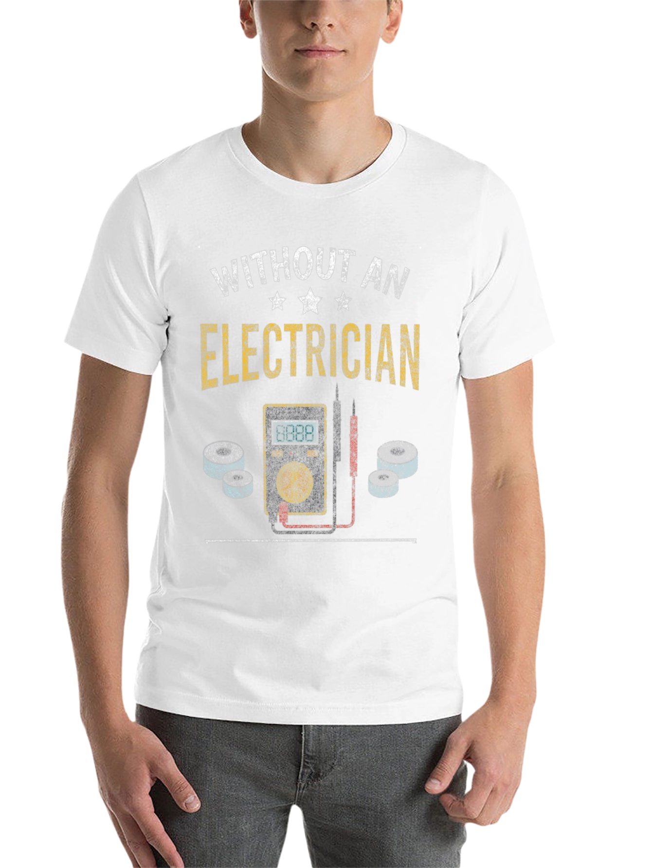 Black Electrician T-Shirt - Without an Electrician Funny Tee view 14