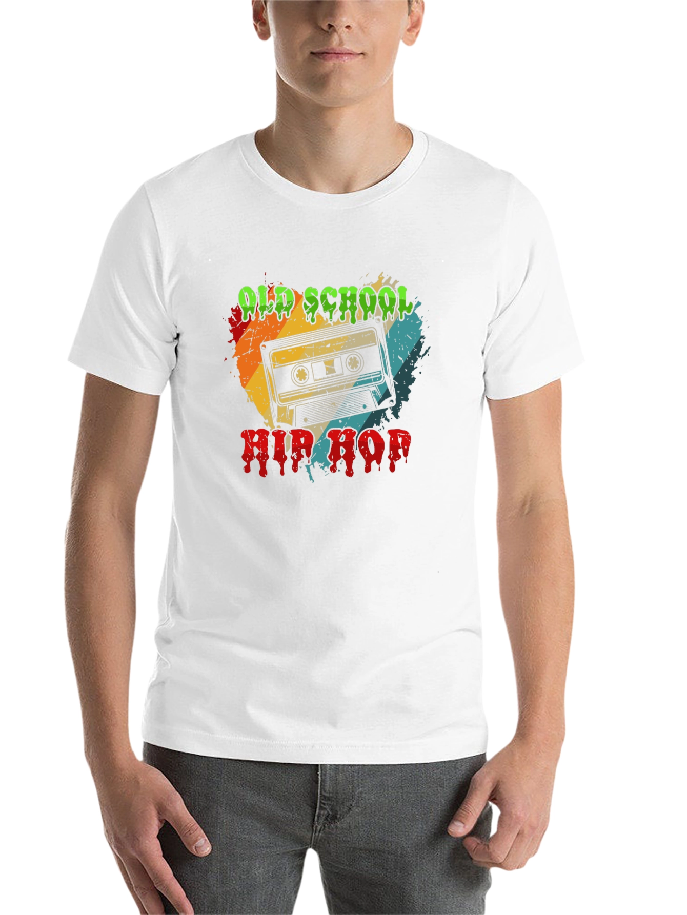 Black Old School Hip Hop Cassette Tape Graphic Tee view 14