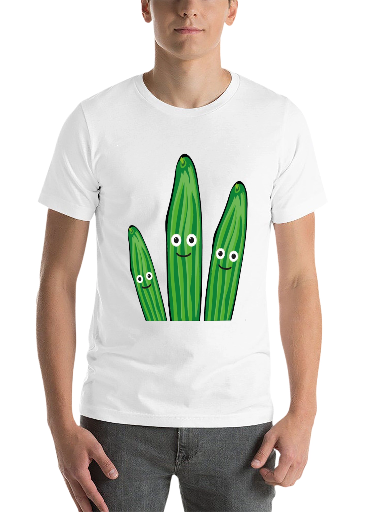 Black Funny Cucumber Graphic T-Shirt - Quirky Novelty Tee view 14