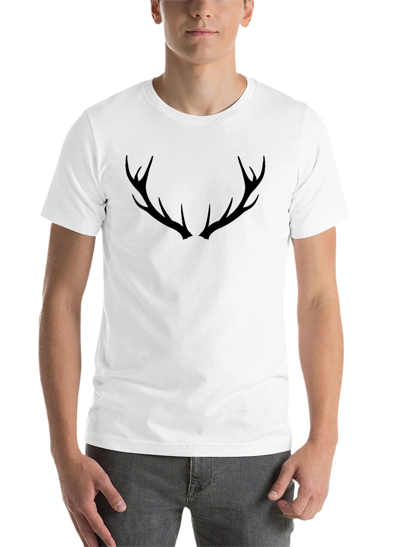 Black Antler Graphic Tee - Black Cotton Blend view 14