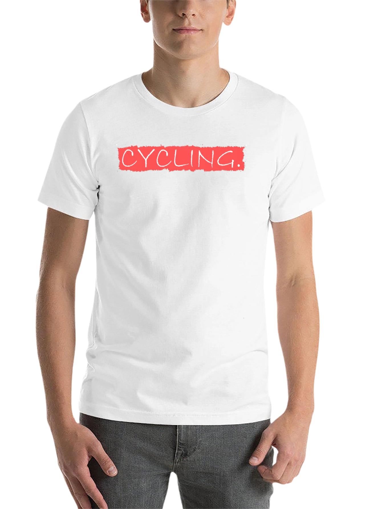Black Cycling Tee - Red Text on Black - Unisex view 14