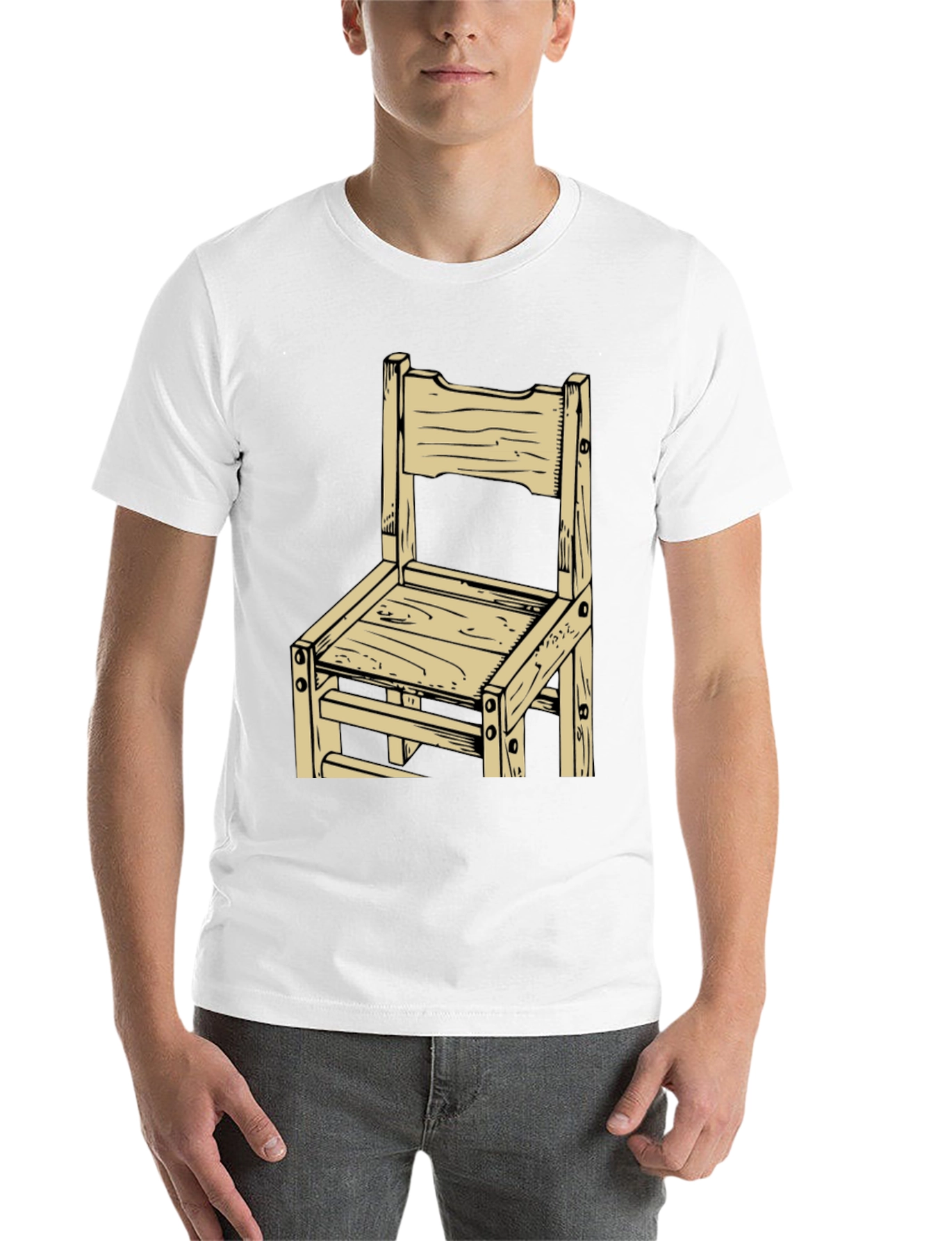 Rustic Wooden Chair Graphic Tee - Black - 14