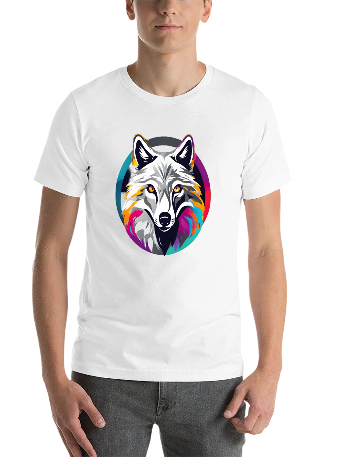 Black Wolf Graphic Tee - Stylish Men's Black T-Shirt view 14