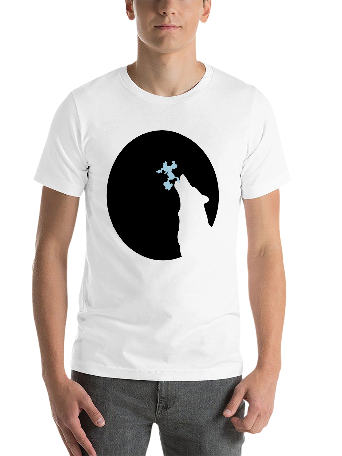 Black Wolf Moon Silhouette T-Shirt view 14