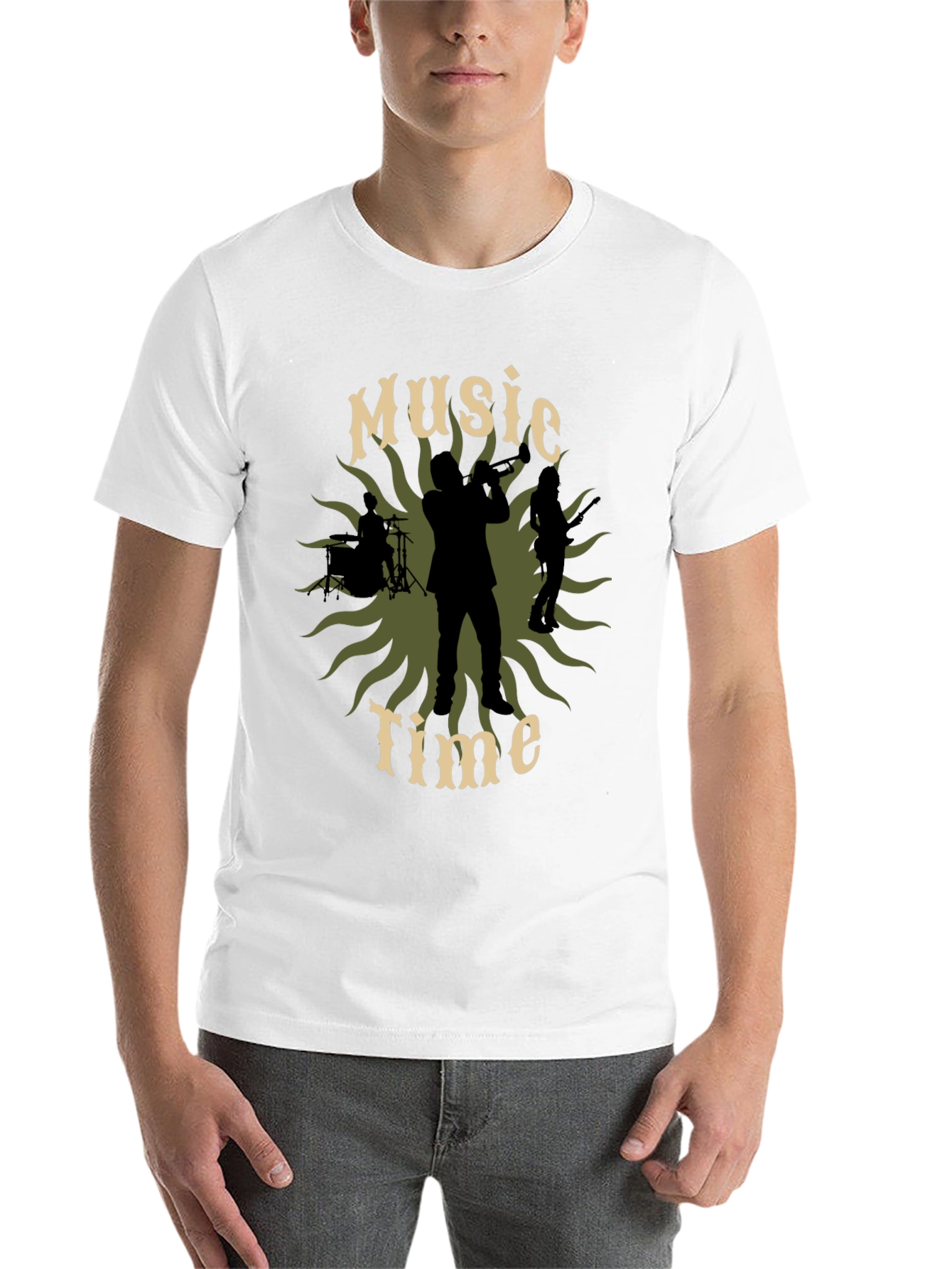 Black Music Time Silhouette Graphic Tee view 14