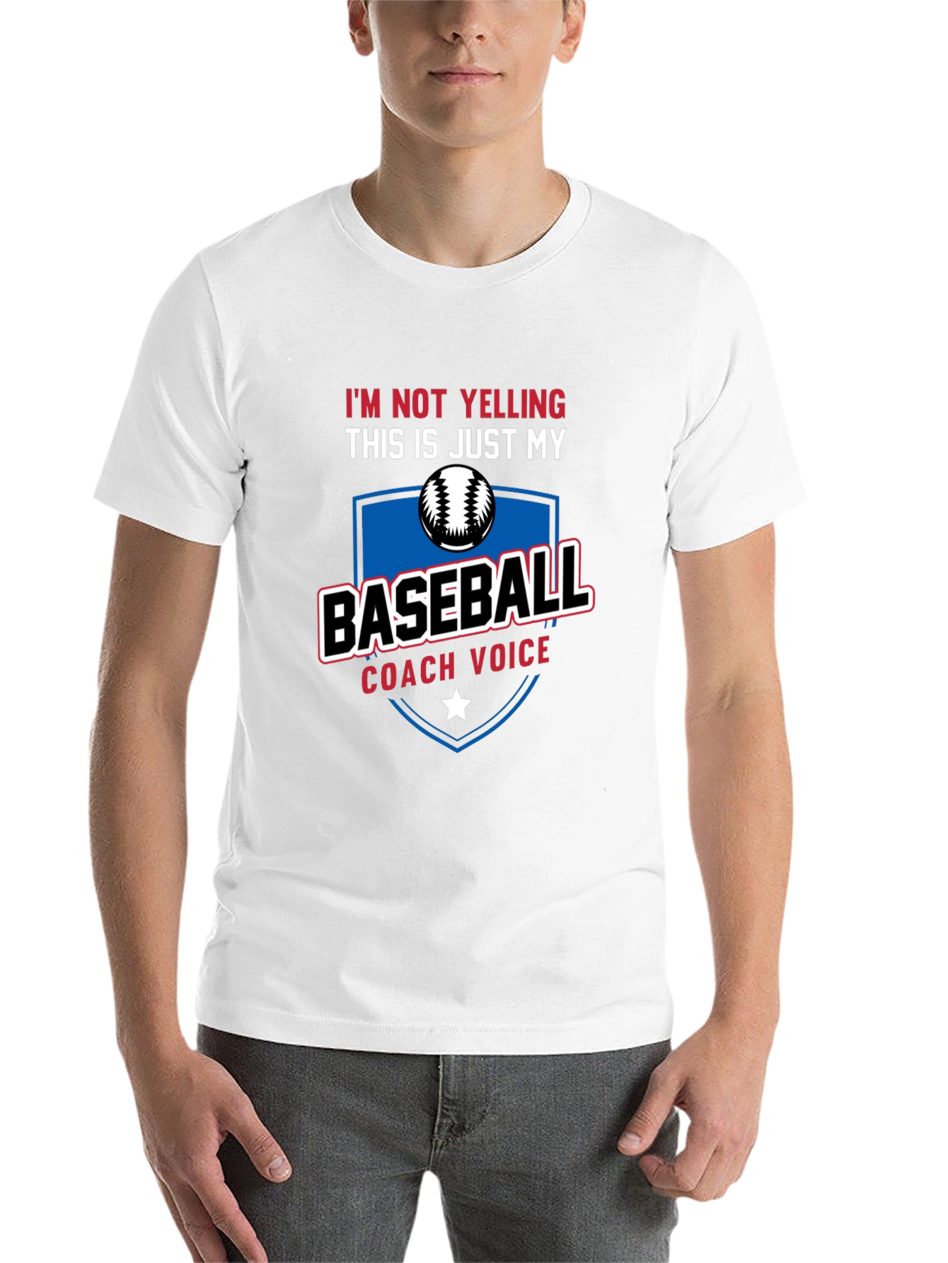 Black Baseball Coach Voice T-Shirt view 14