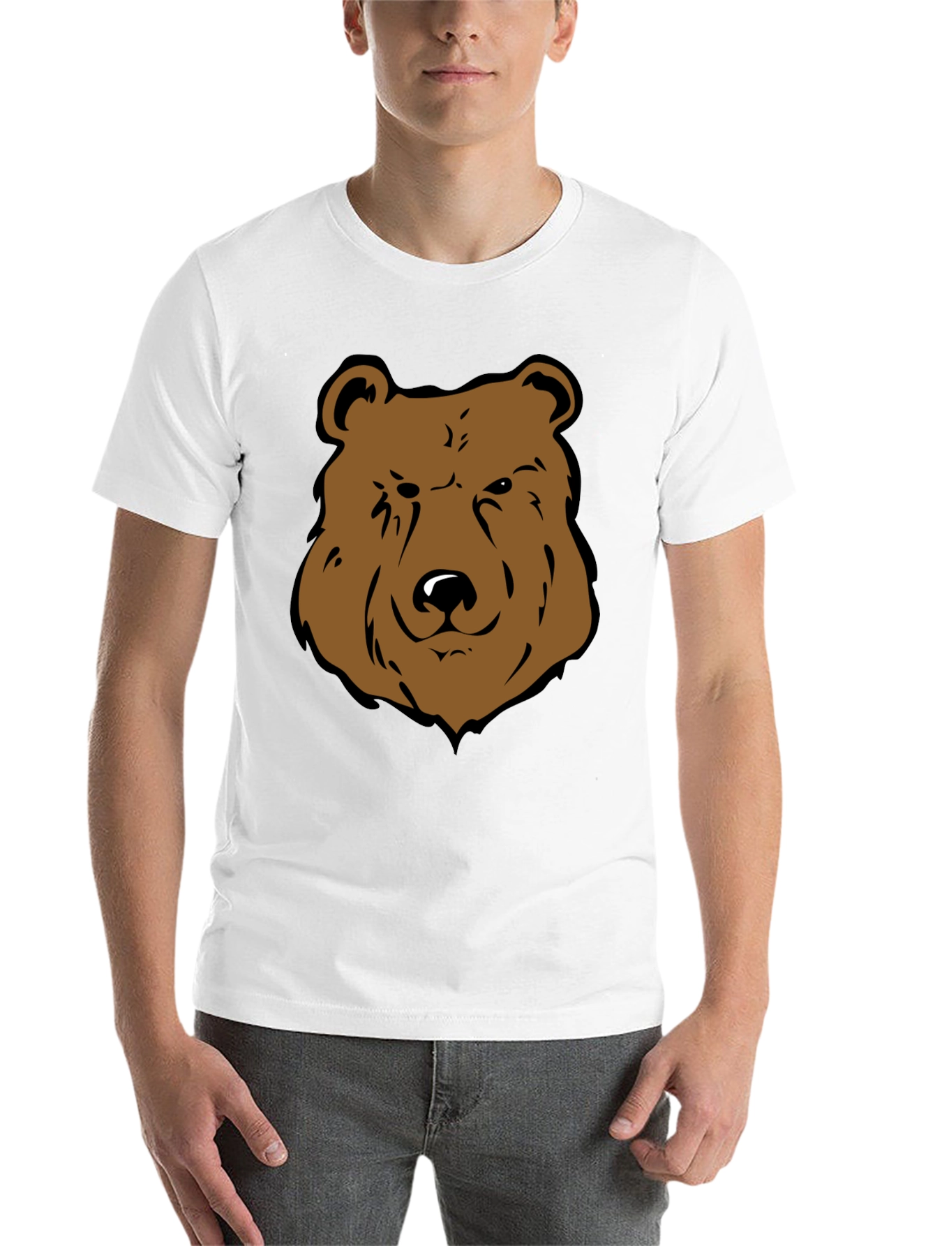 Black Cool Bear Graphic Tee - Black Cotton T-Shirt view 14
