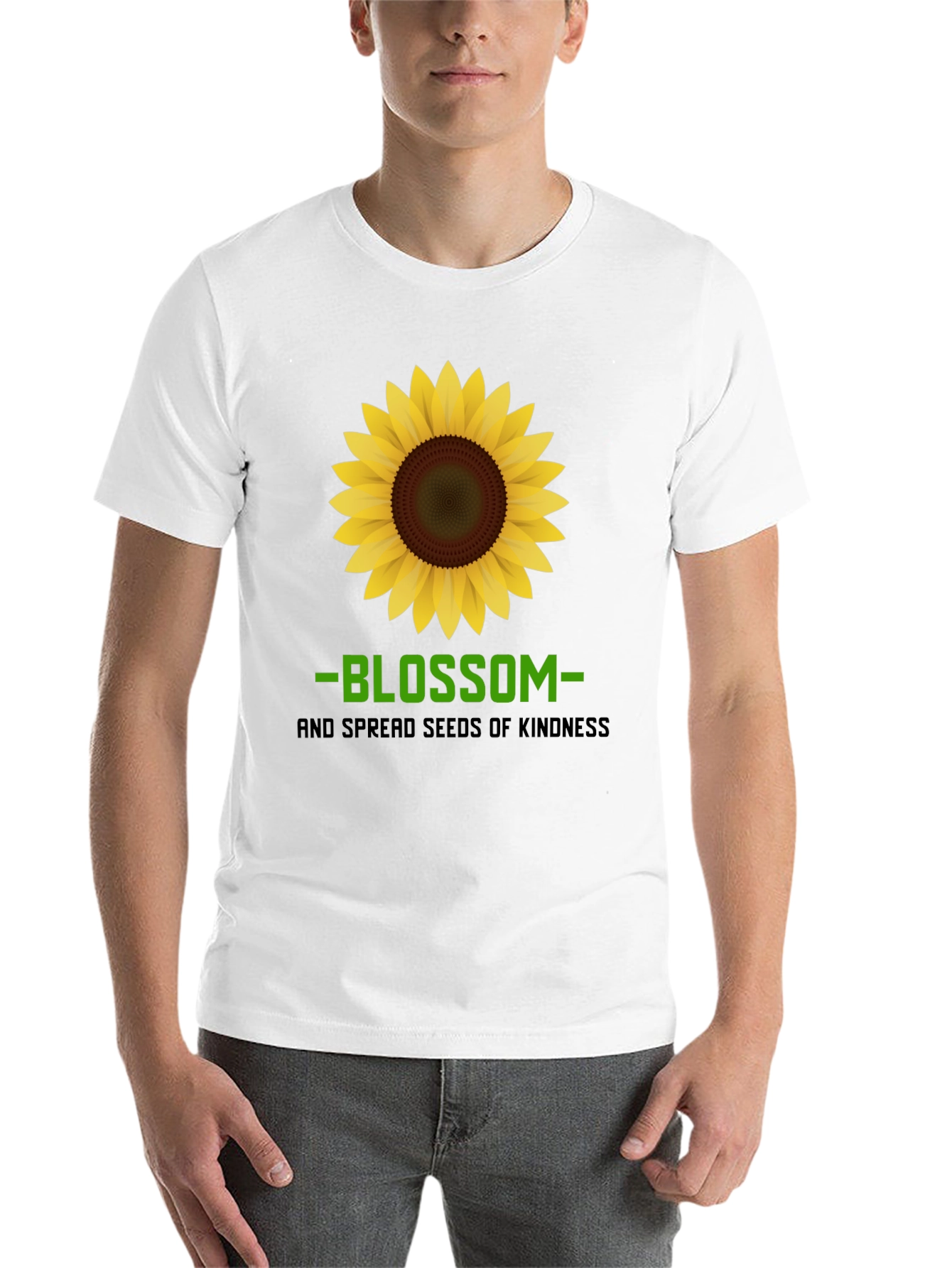 Black Blossom Kindness Graphic Tee - Black Cotton Comfort view 14