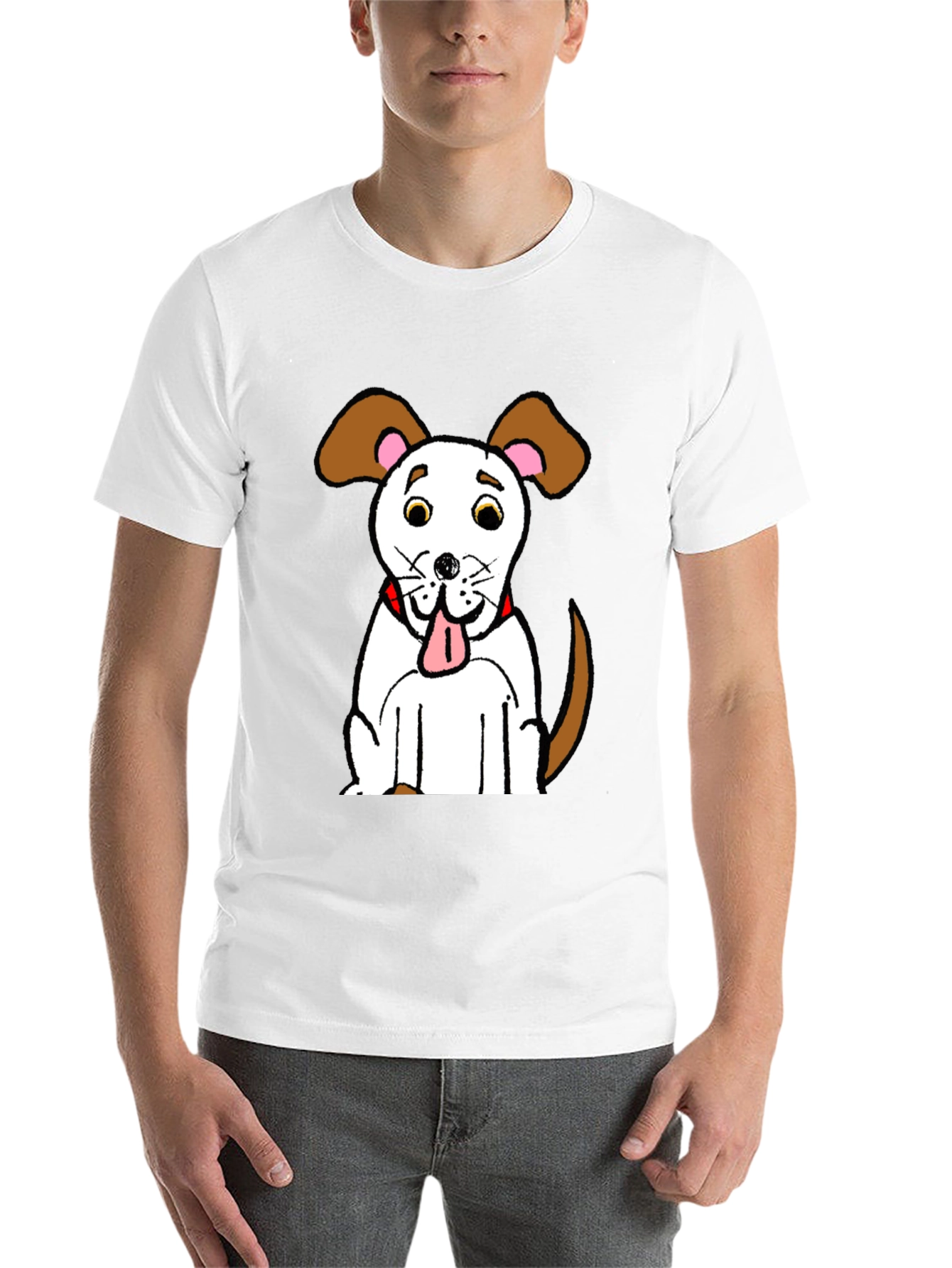 Black Cartoon Dog Graphic T-Shirt view 14