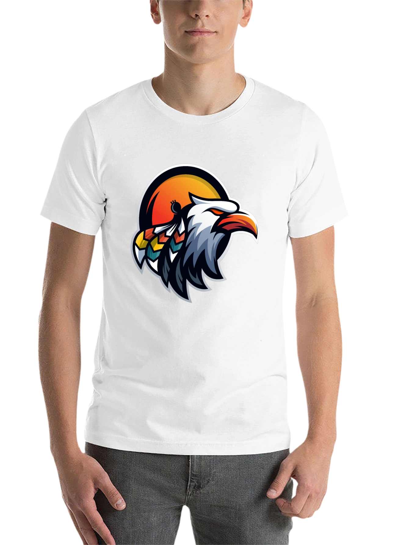 Black Eagle Head Graphic Tee - Cool Bird Design view 14
