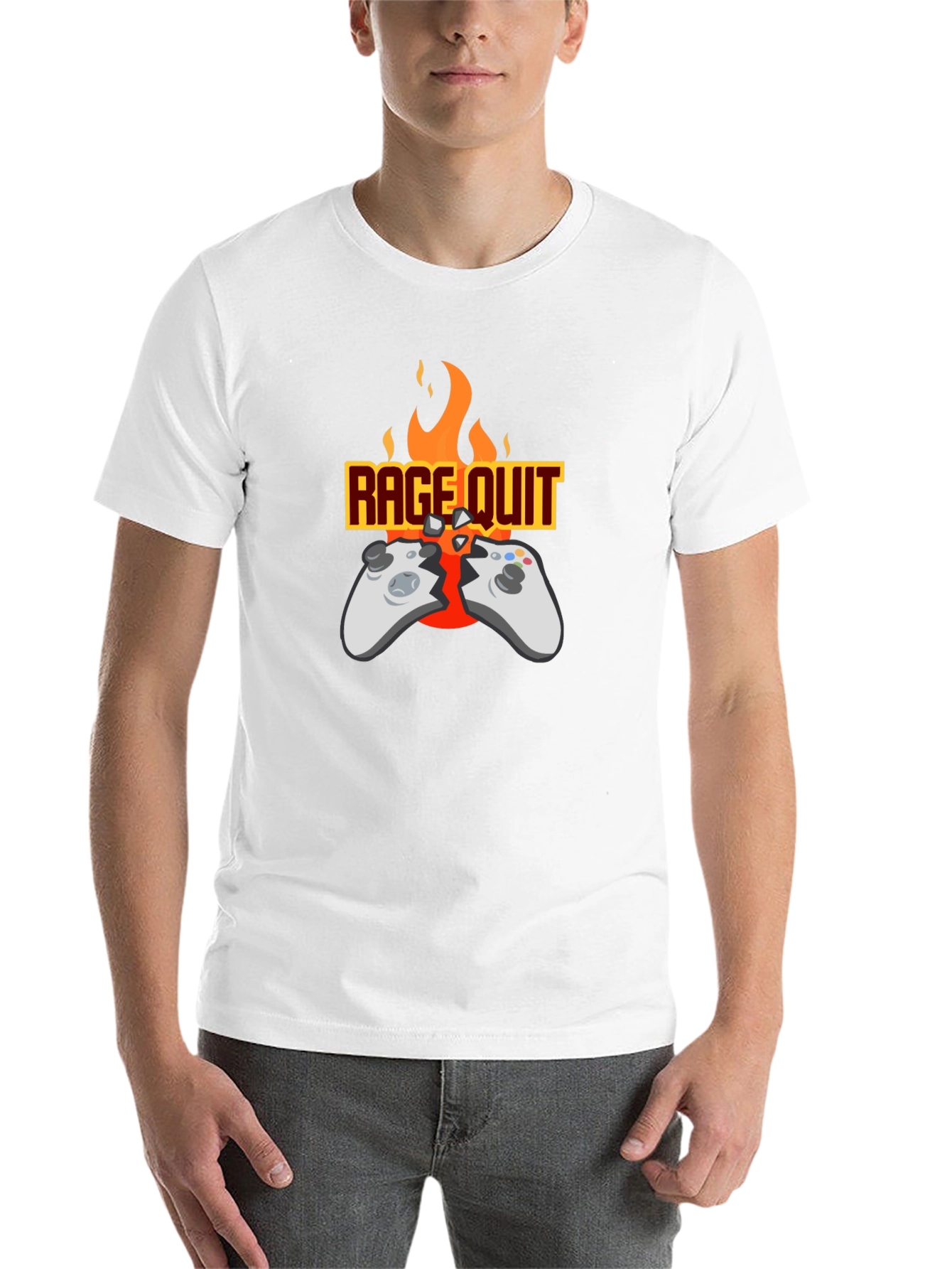 Black Rage Quit Gamer T-Shirt - Funny Gaming Tee view 14