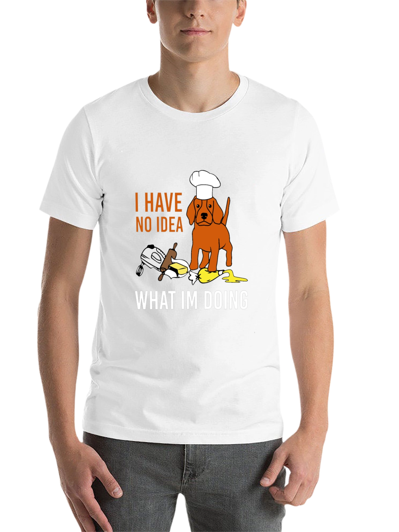 Black Funny Dog Chef T-Shirt: "I Have No Idea What I'm Doing" view 14