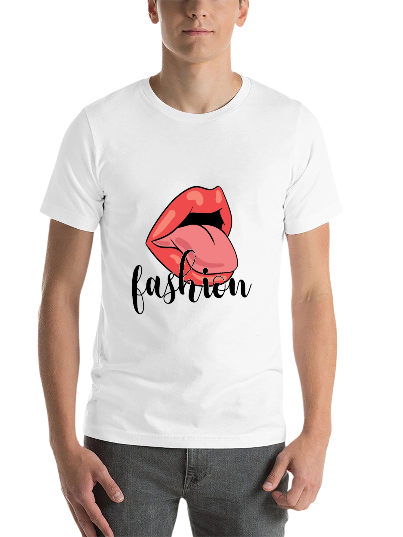 Black Fashion Lips Graphic T-Shirt view 14