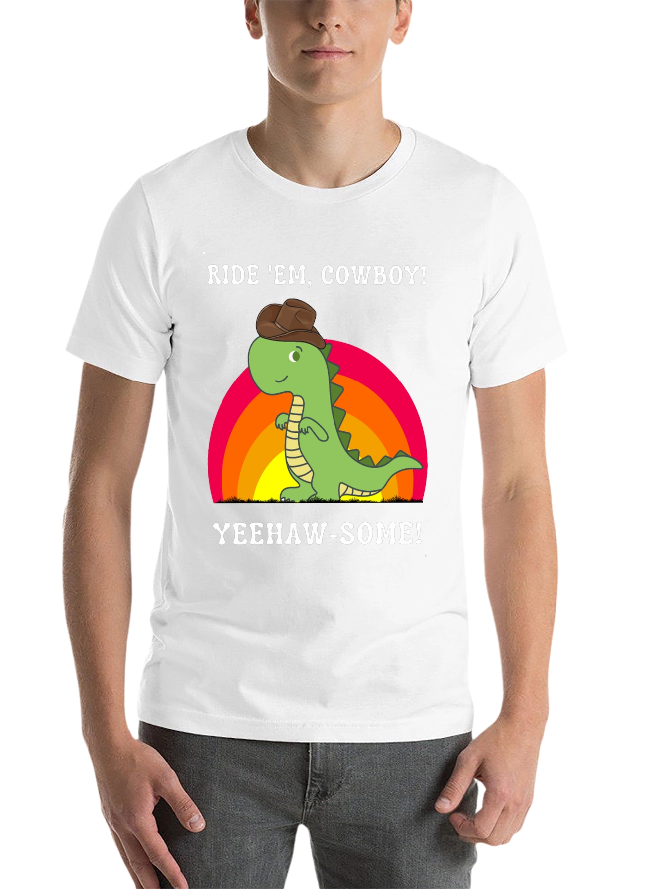 Black Ride 'Em Cowboy Dinosaur T-Shirt view 14