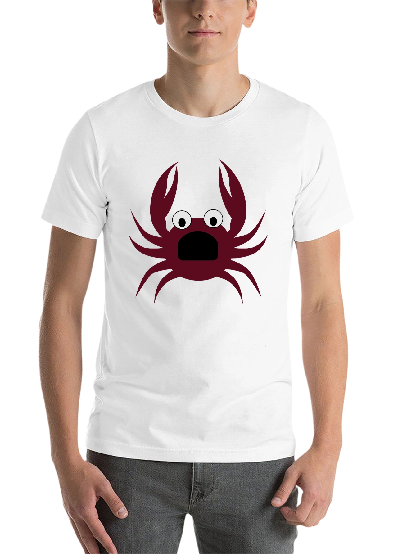 Black Funny Crab Graphic T-Shirt - Men's Black Tee view 14
