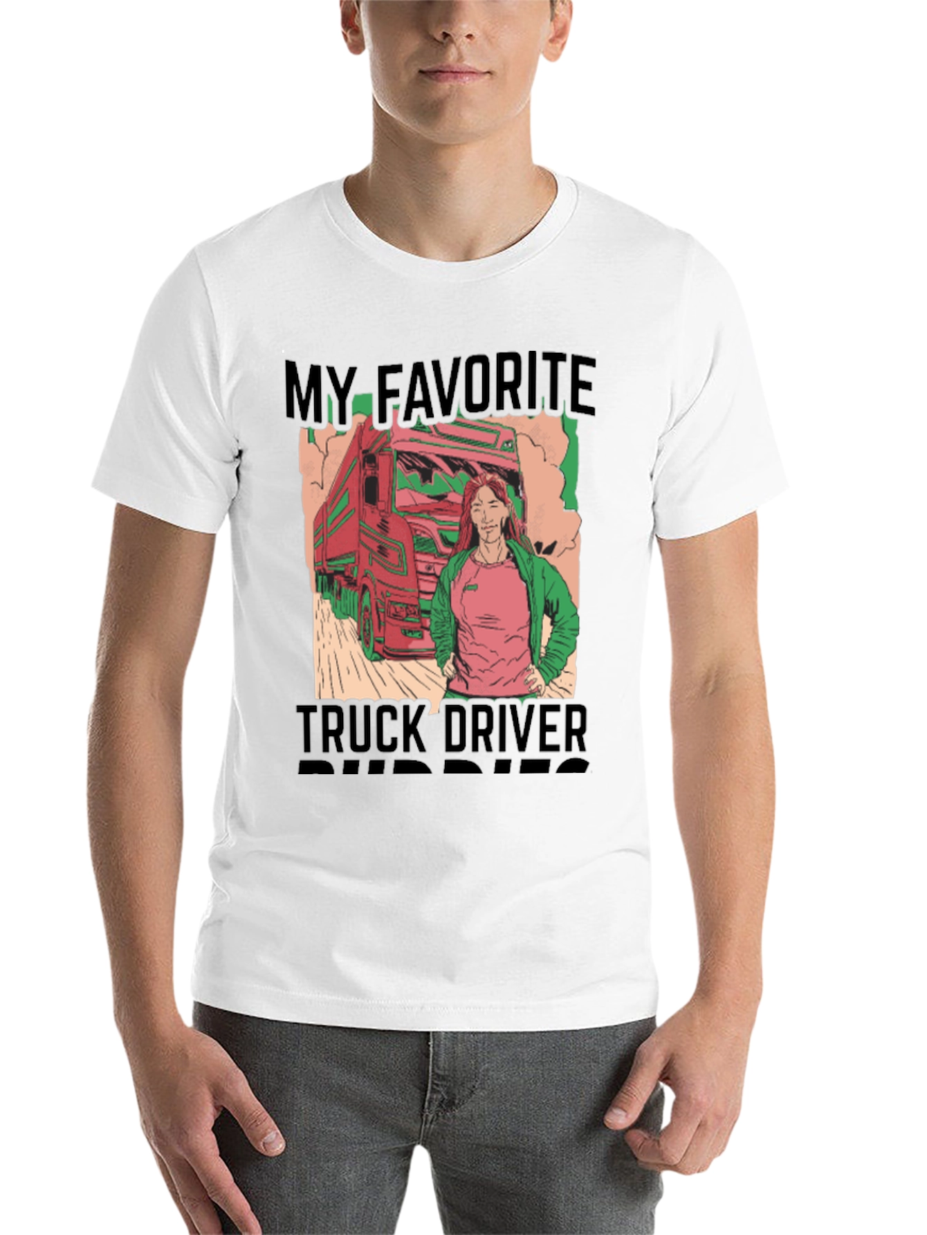 Black My Favorite Truck Driver Buddies Graphic T-Shirt view 14