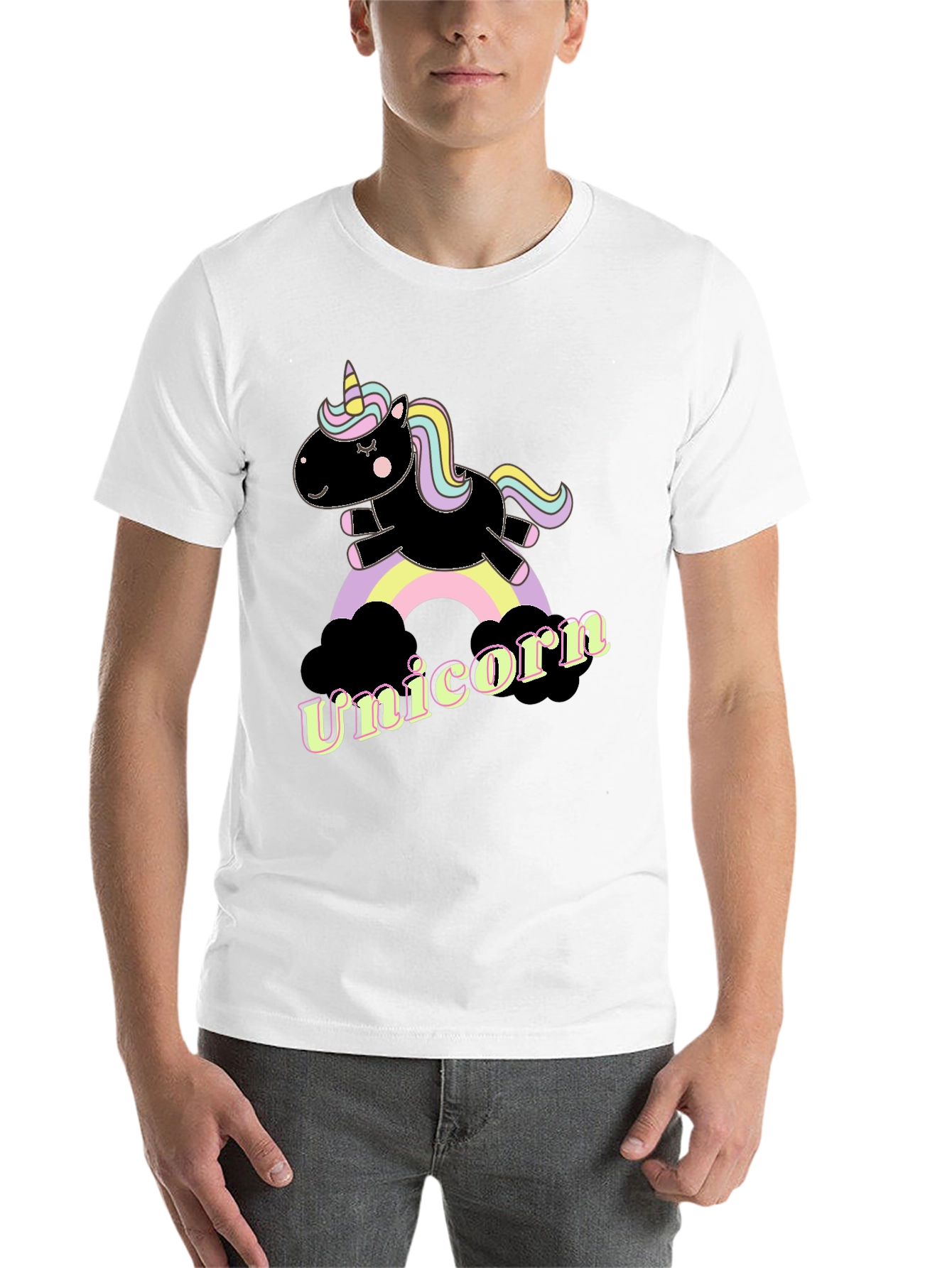 Black Unicorn Rainbow Graphic T-Shirt - Fun & Stylish view 14