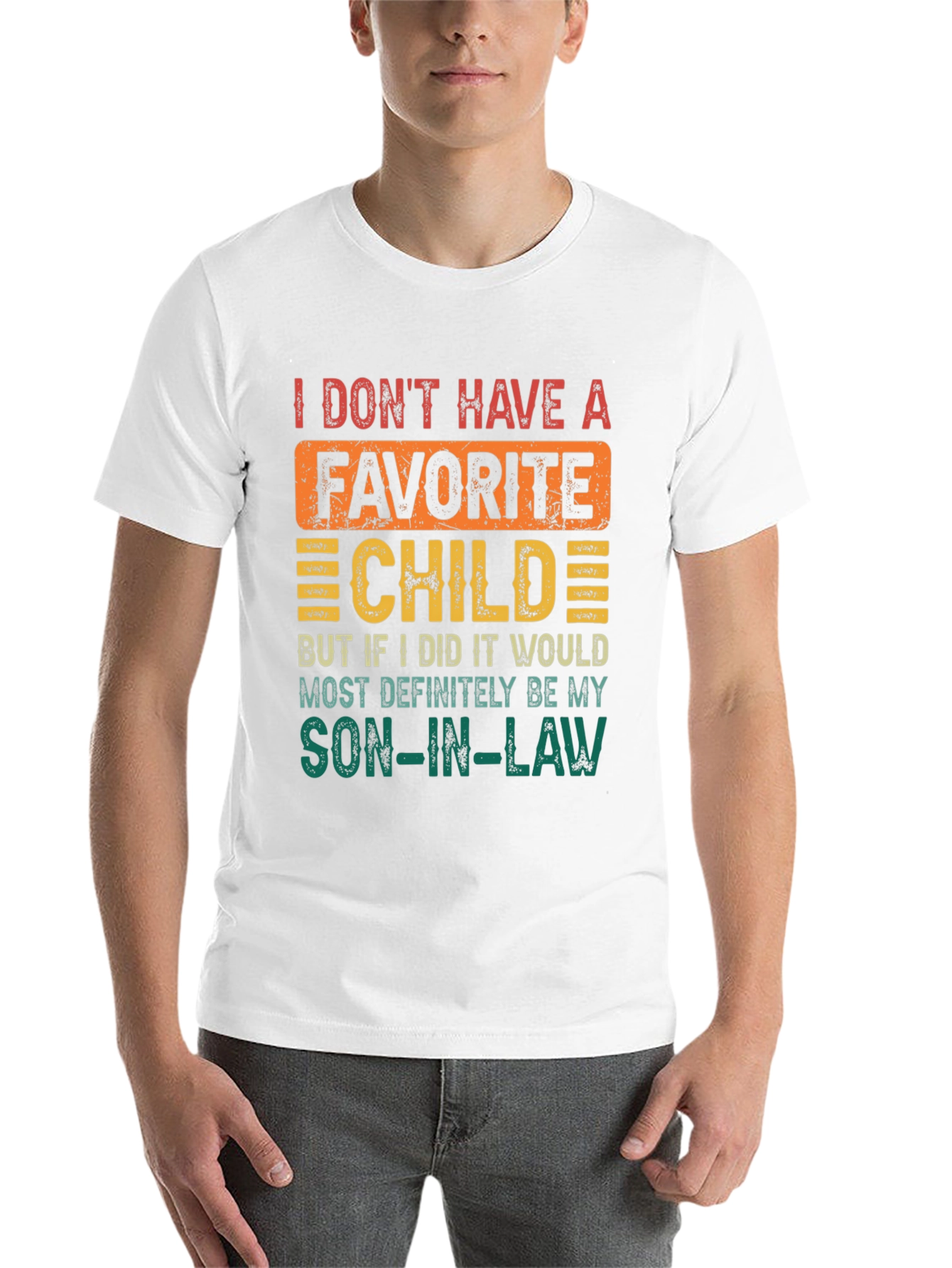 Black Funny Son-in-Law Favorite Child T-Shirt view 14