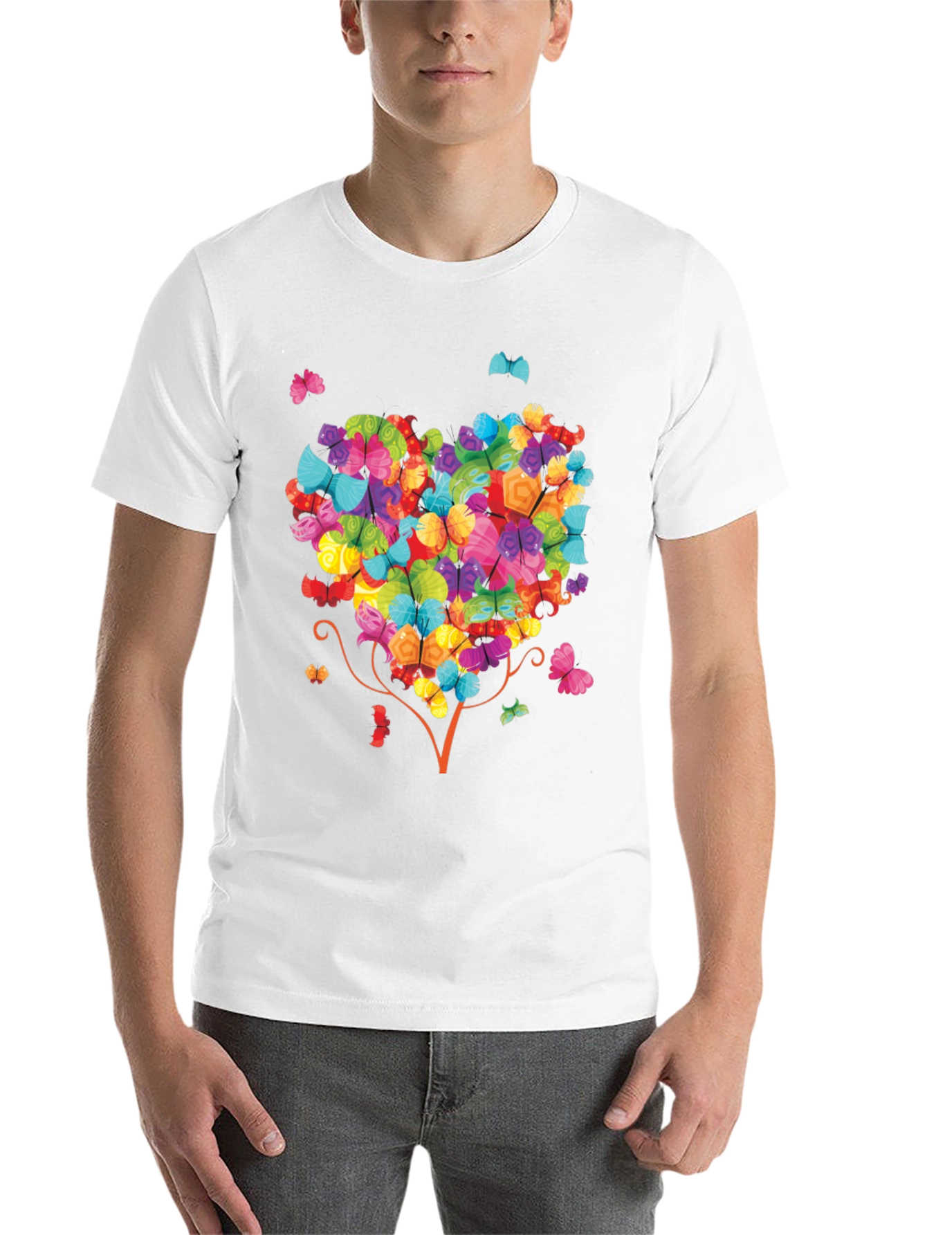 Black Butterfly Heart Tree Graphic Tee - Unique Design view 14