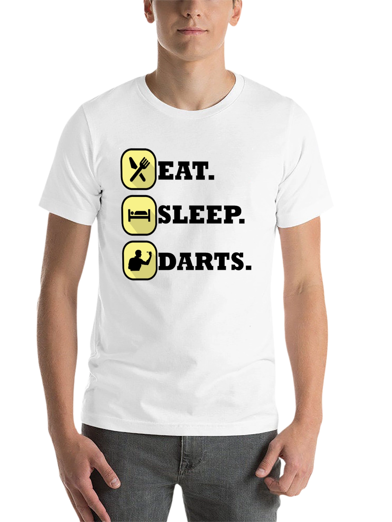 Black Eat Sleep Darts T-Shirt - Funny Dart Player Tee view 14