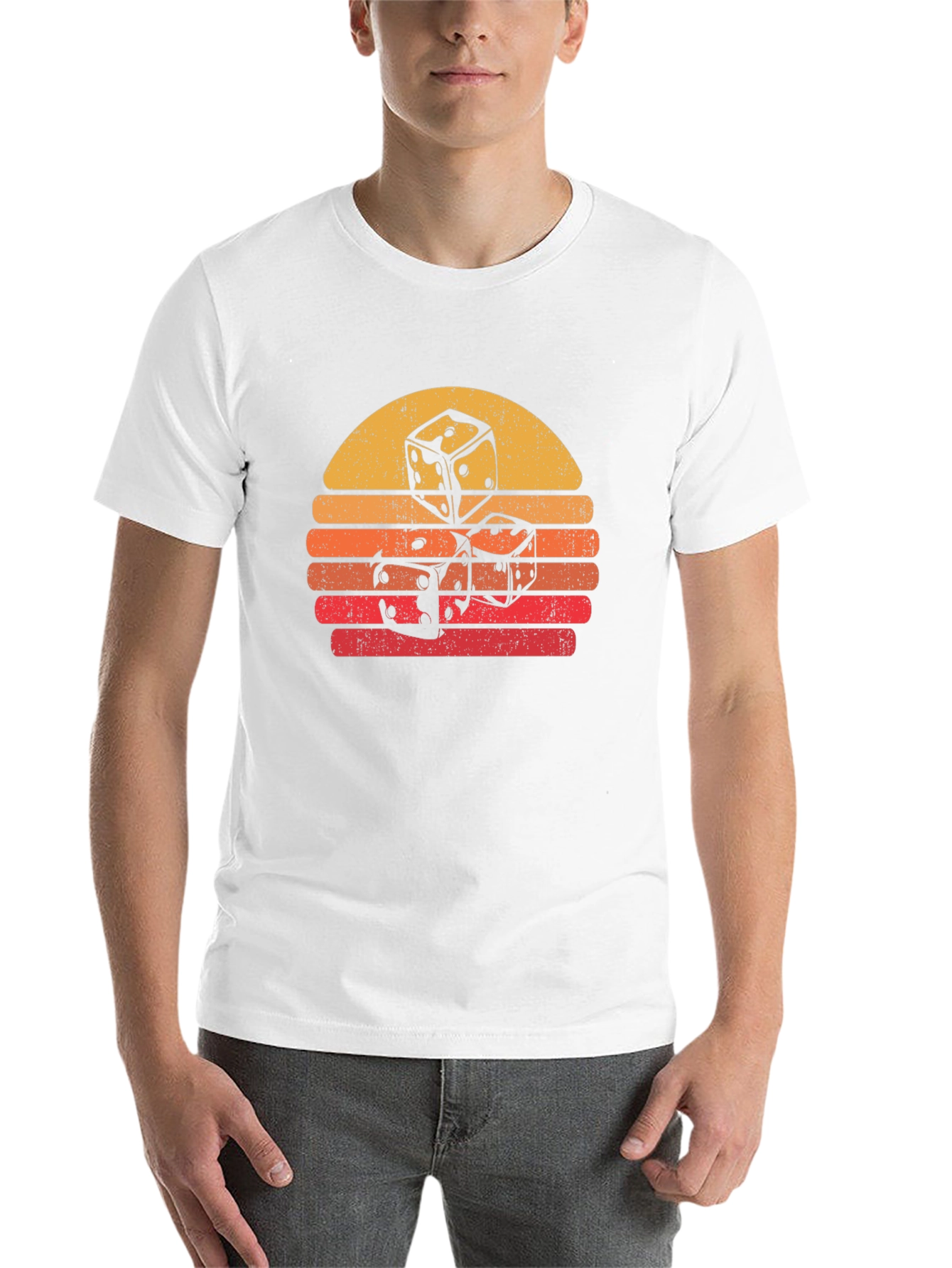 Dice Sunset Graphic Tee - Retro Style - 14