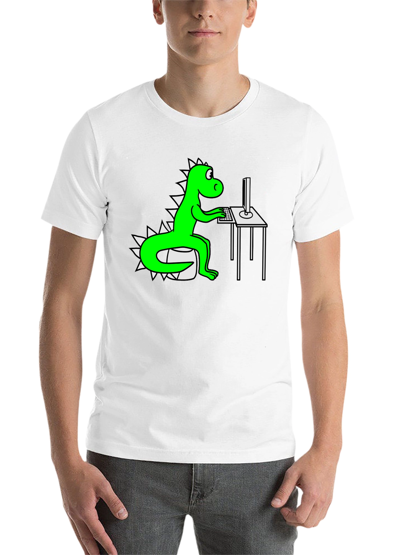 Black Dinosaur Programmer T-Shirt view 14