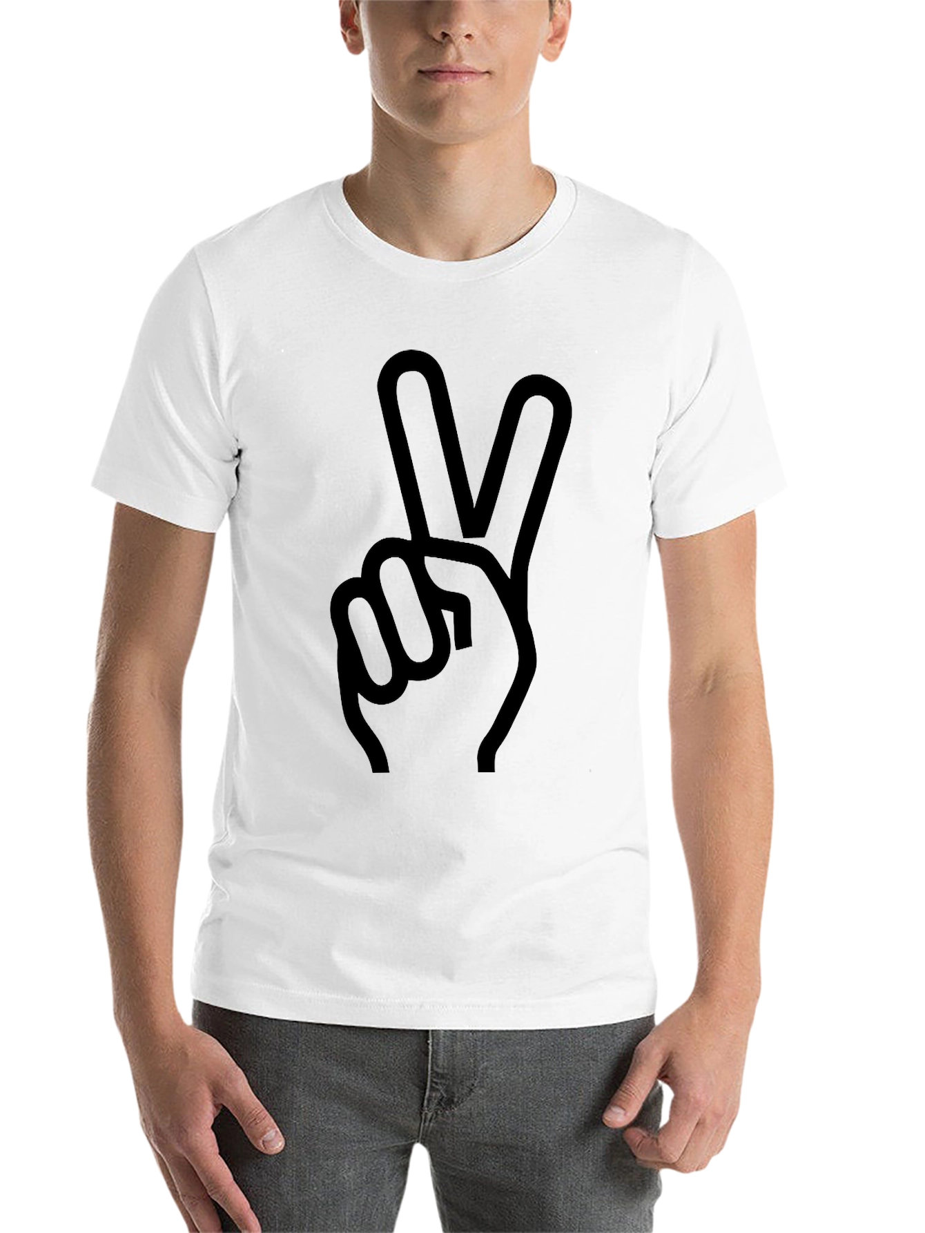 Black Peace Sign Graphic Tee - Mens Black T-Shirt view 14